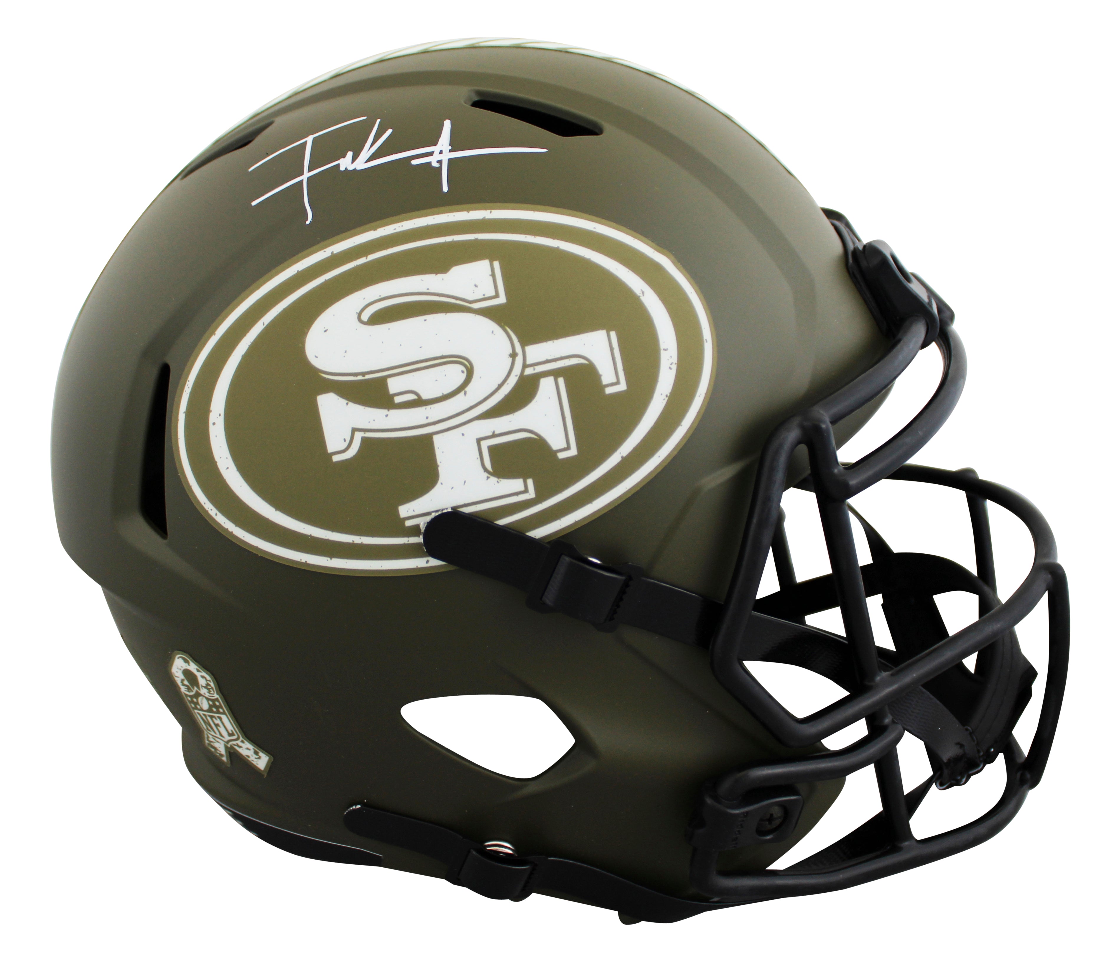 49ers Frank Gore Signed STS Full Size Speed Rep Helmet W/ Case BAS Witnessed
