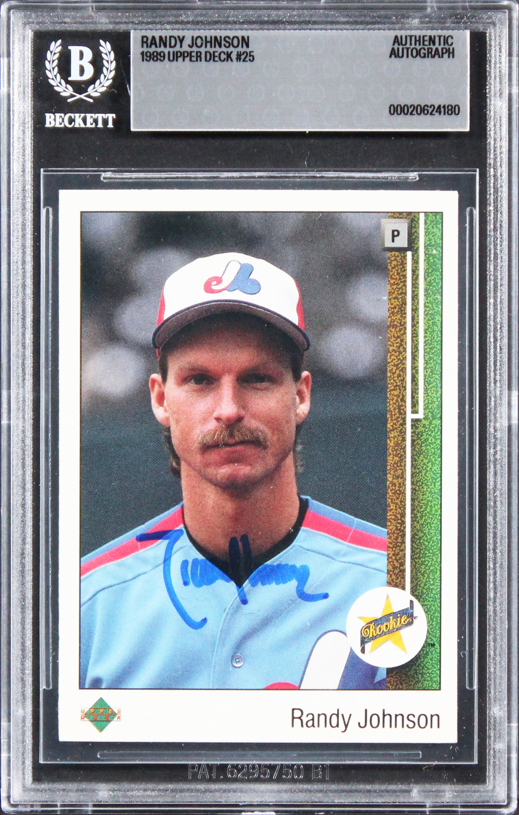 Expos Randy Johnson Authentic Signed 1989 Upper Deck #25 Rookie Card BAS Slabbed