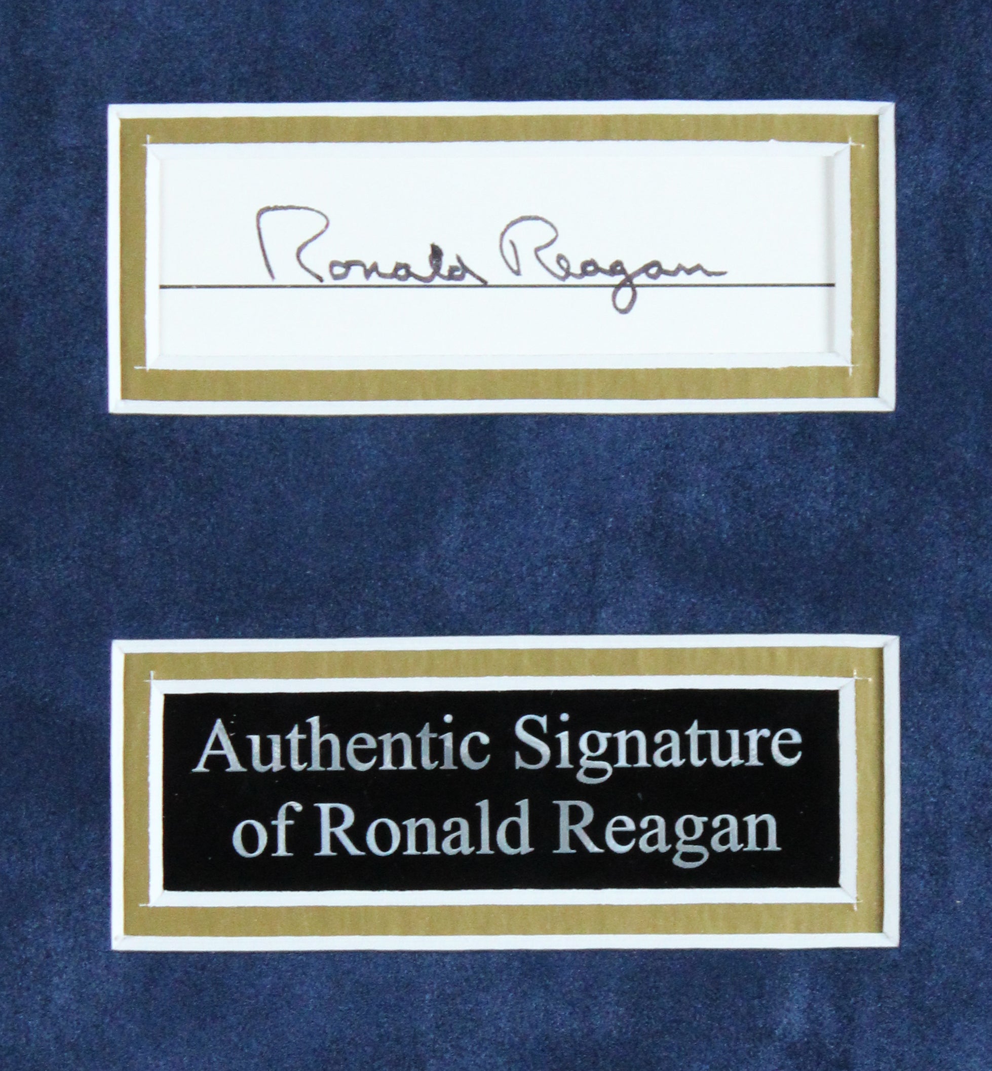 Ronald Reagan Authentic Signed 1x3 Cut Signature Framed Display BAS #AE64164