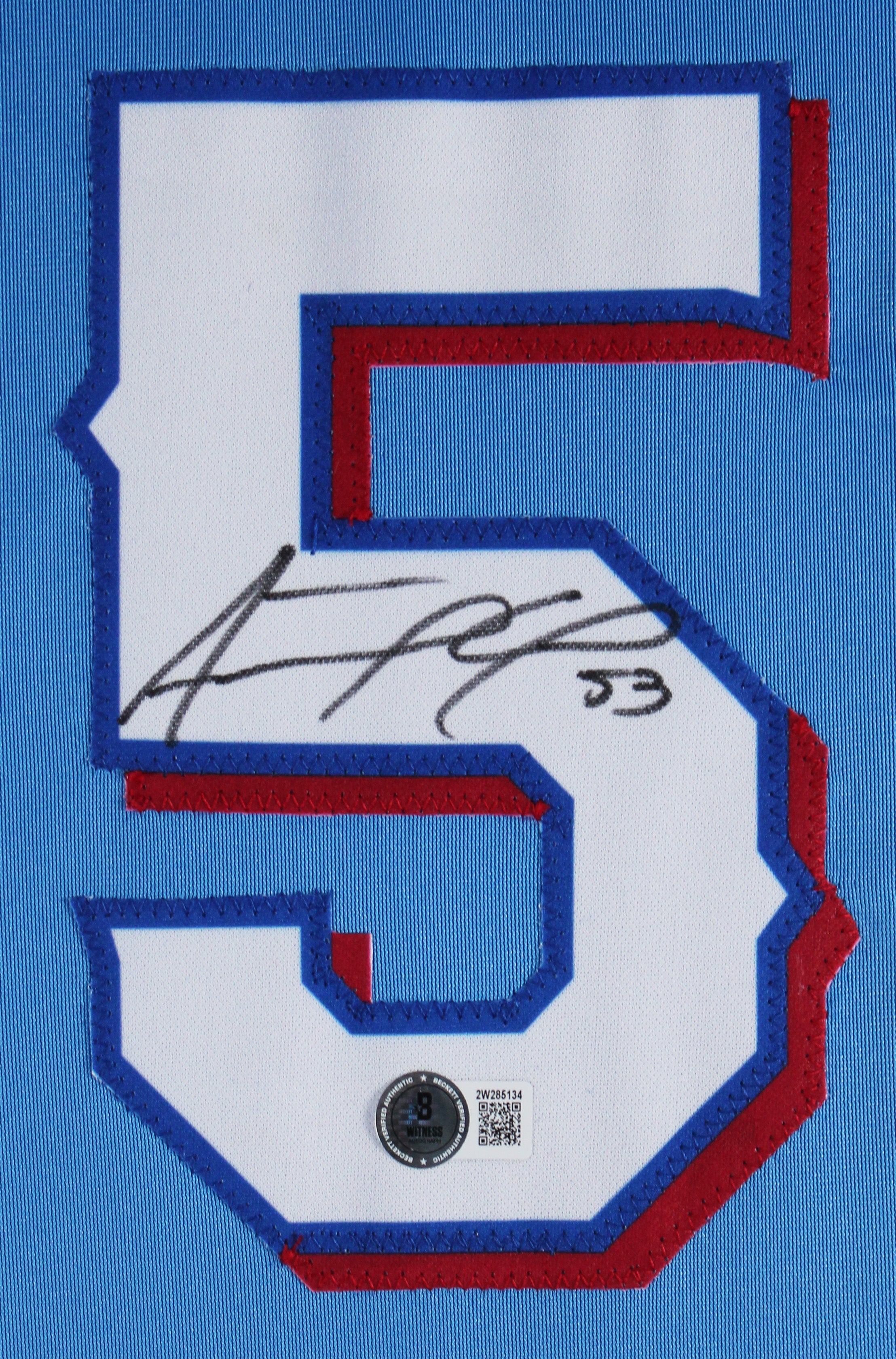Adolis Garcia Authentic Signed Blue Pro Style Framed Jersey BAS Wit #2W285134