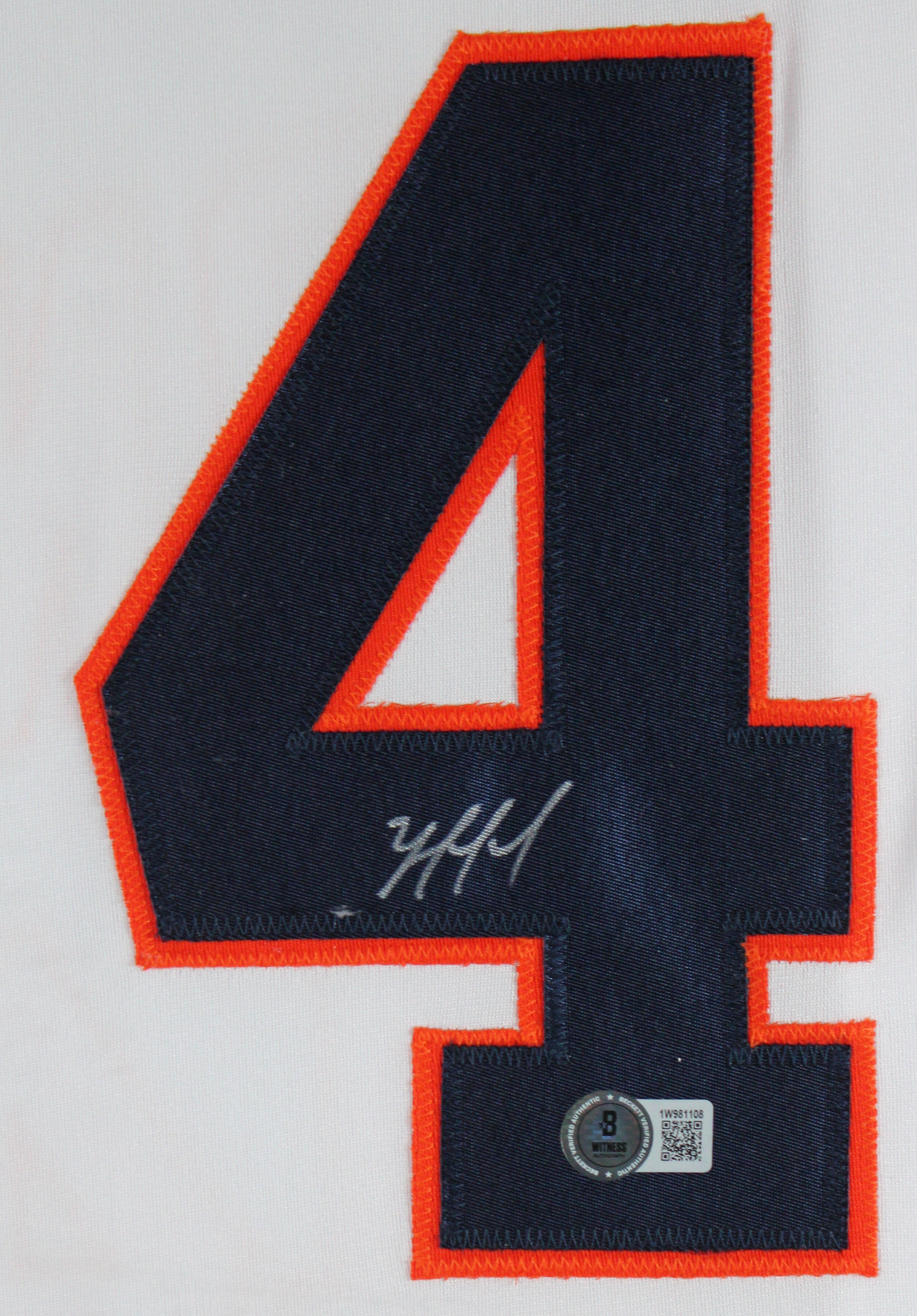 Yordan Alvarez Authentic Signed White Pro Style Framed Jersey BAS Wit #1W981108