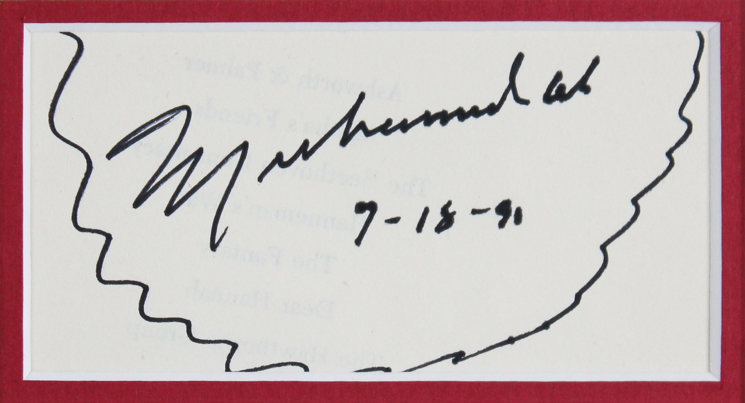 Muhammad Ali & Will Smith Signed Cut Signature Framed Display BAS #AE64517