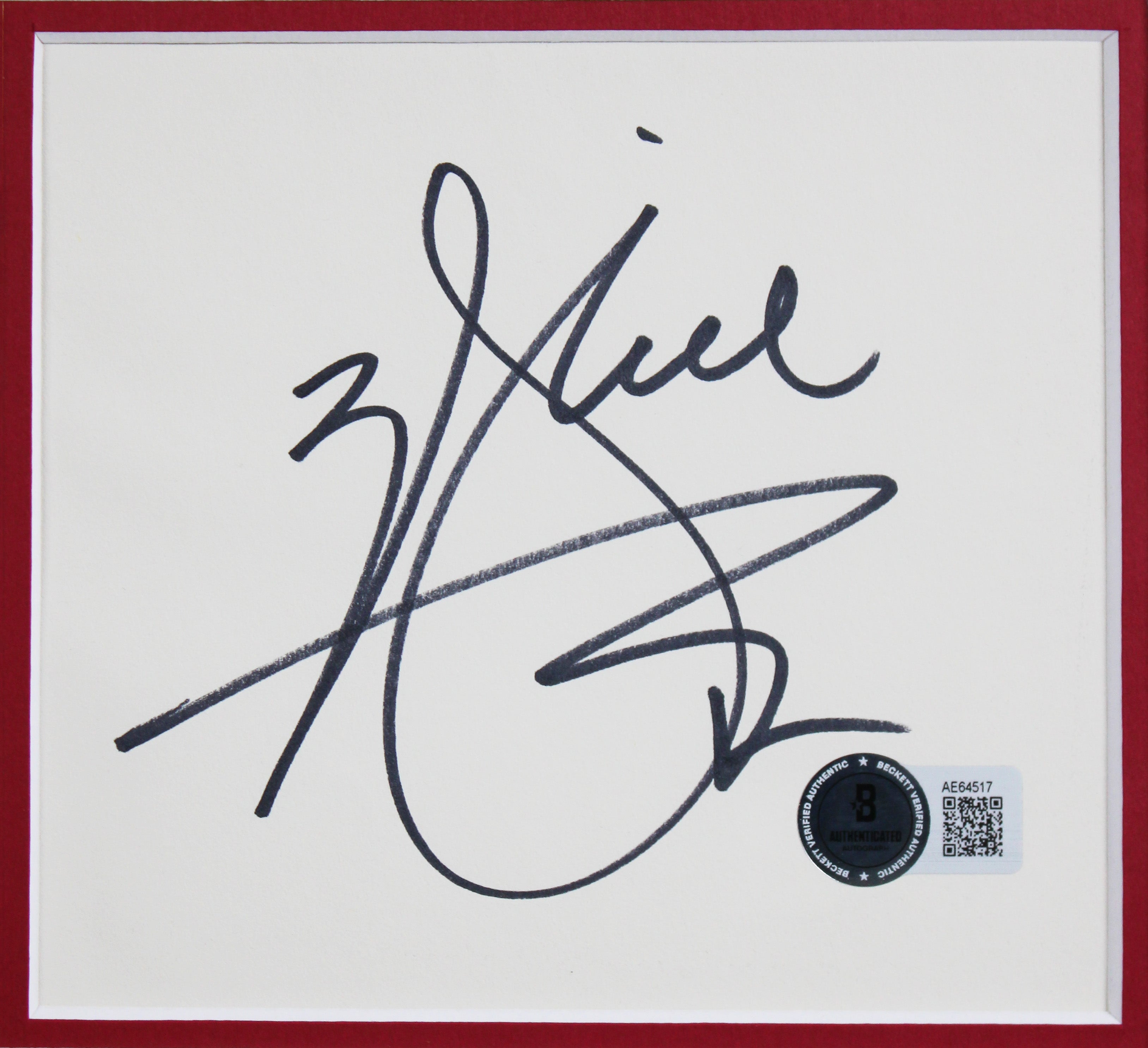 Muhammad Ali & Will Smith Signed Cut Signature Framed Display BAS #AE64517