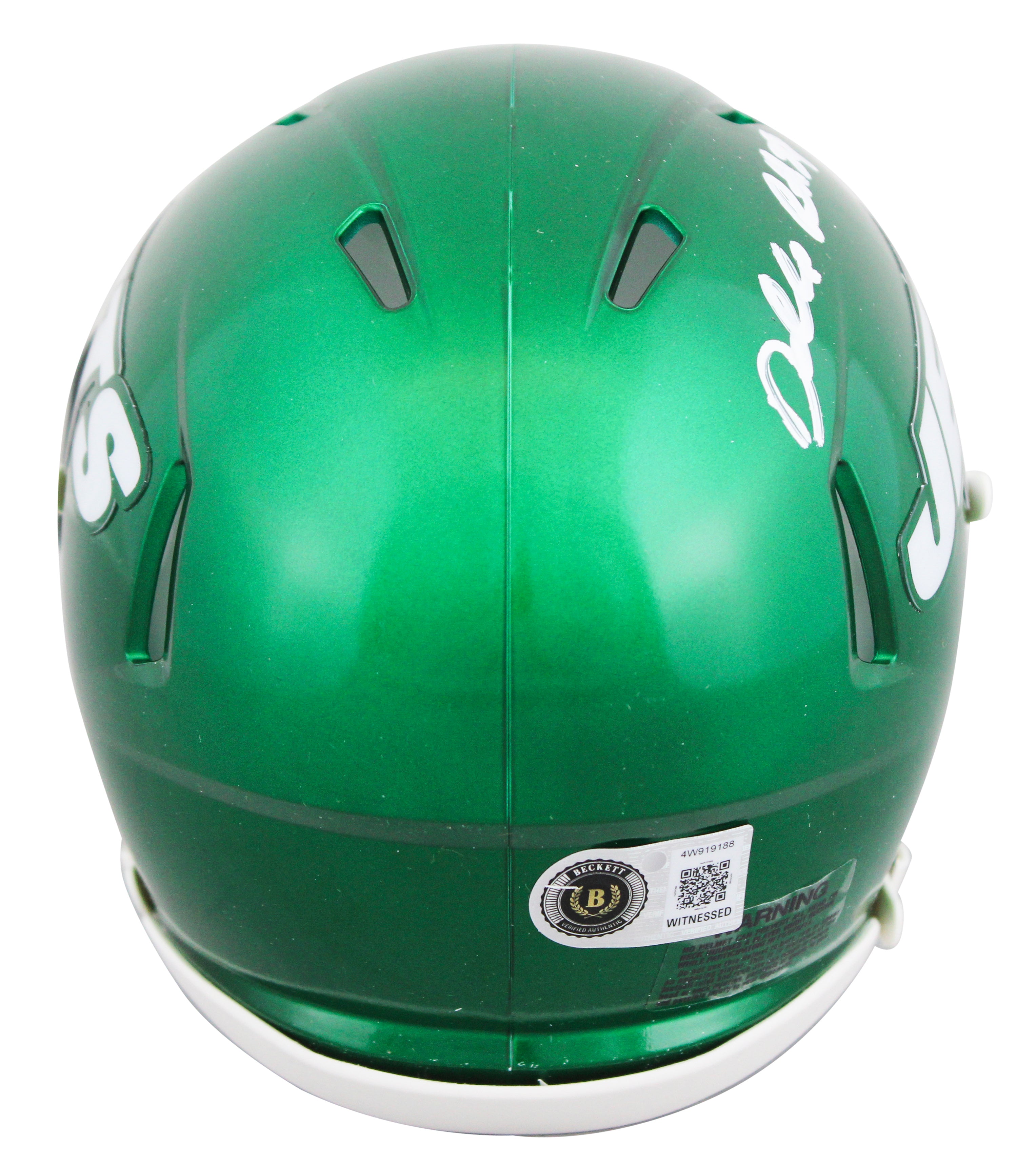 Jets Darrelle Revis Signed 2019-23 TB Speed Mini Helmet W/ Case BAS Witnessed