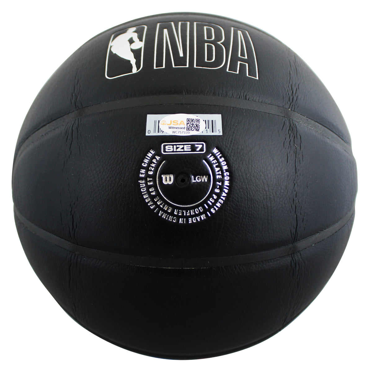 76ers Julius "Dr. J" Erving Authentic Signed Black Logo Basketball JSA Witness