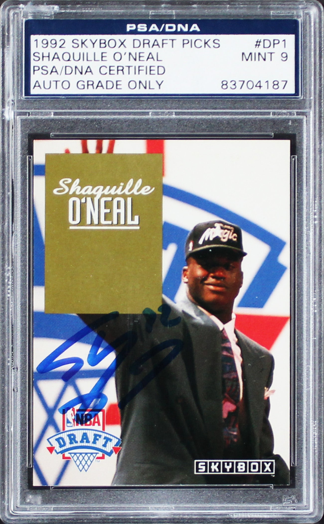 Complete Signed 1992 Skybox Draft Picks Set (27) w/ Shaq, Mourning Card PSA Slab
