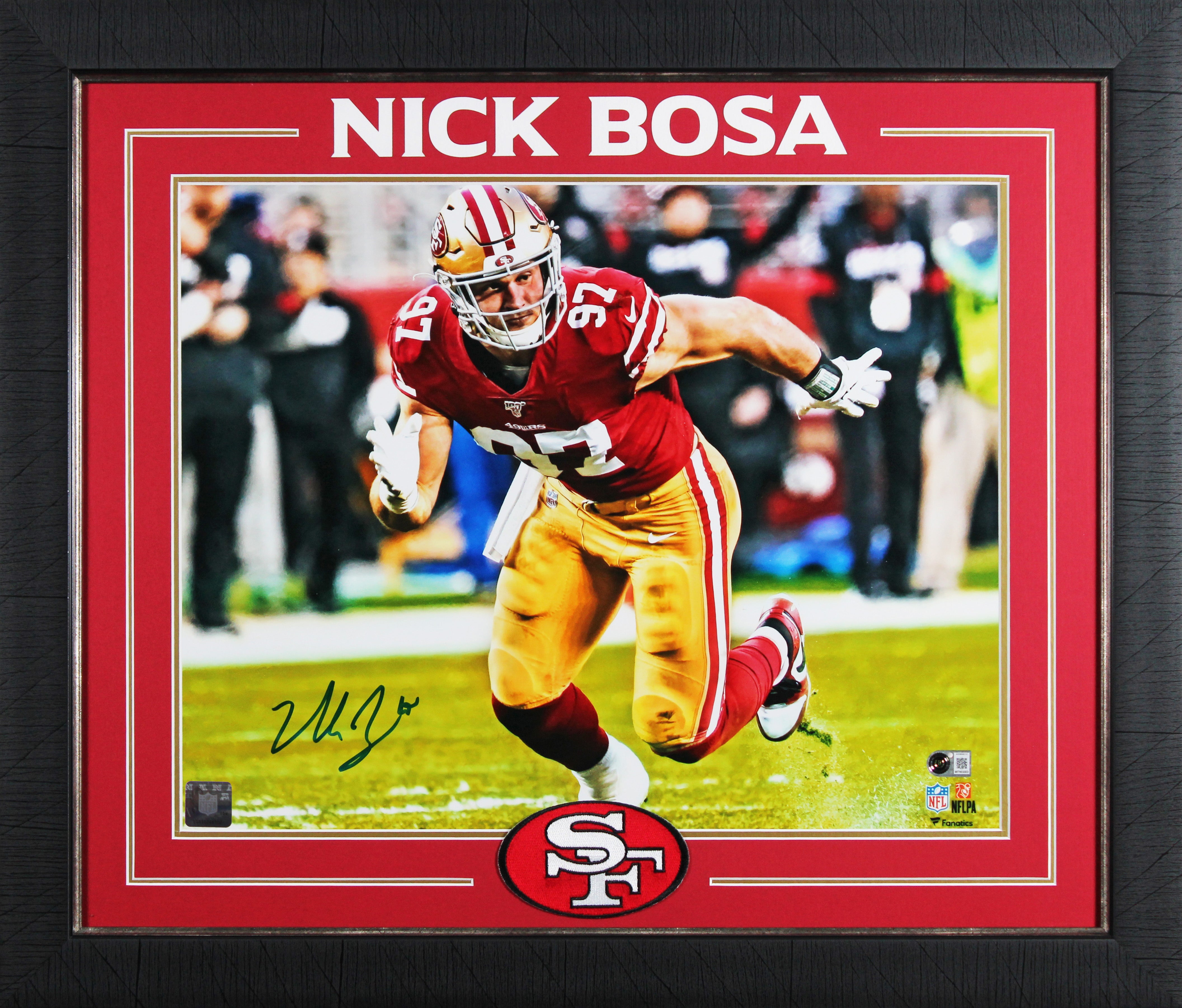 49ers Nick Bosa Authentic Signed 16x20 Framed Photo Autographed BAS Witnessed