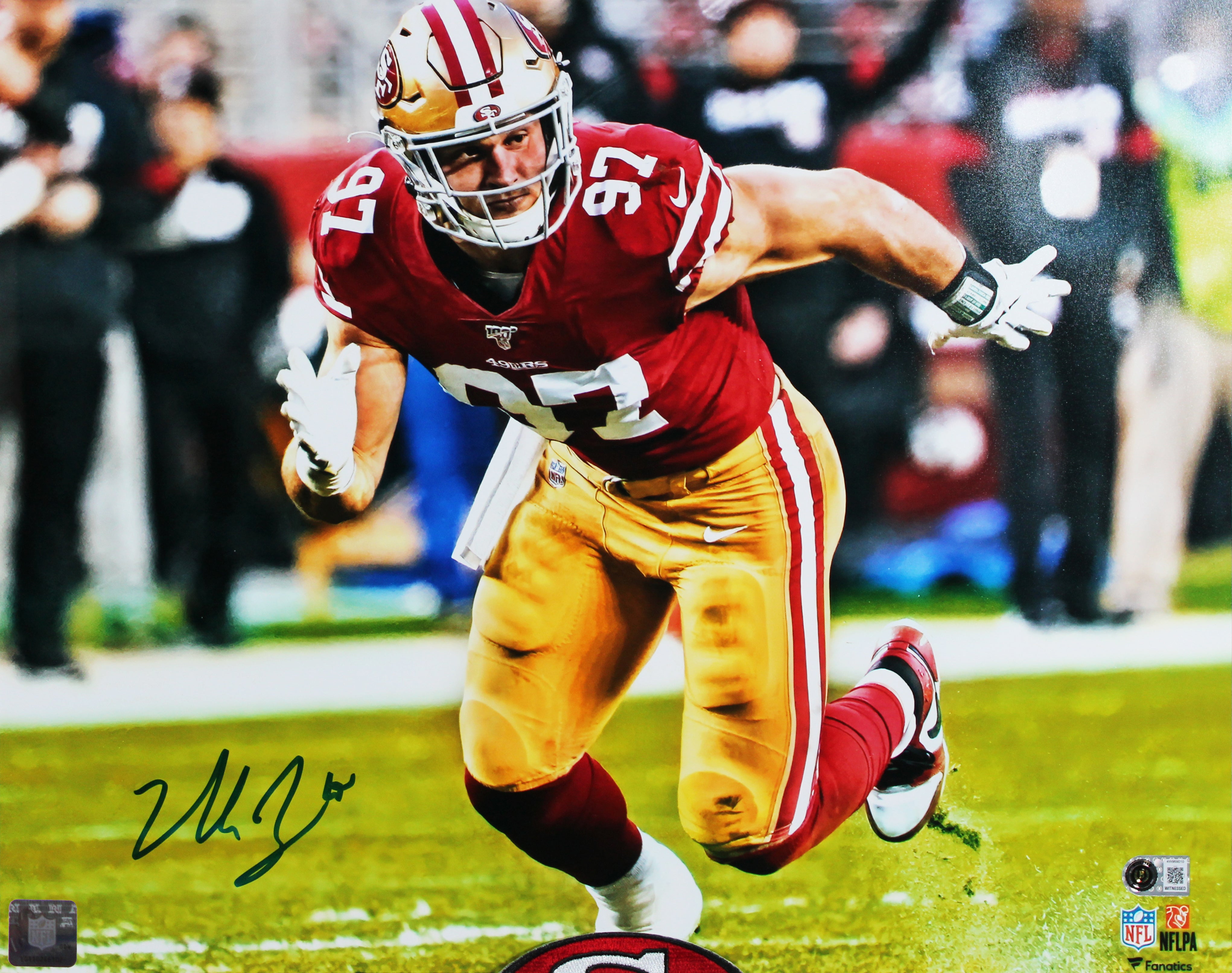 49ers Nick Bosa Authentic Signed 16x20 Framed Photo Autographed BAS Witnessed