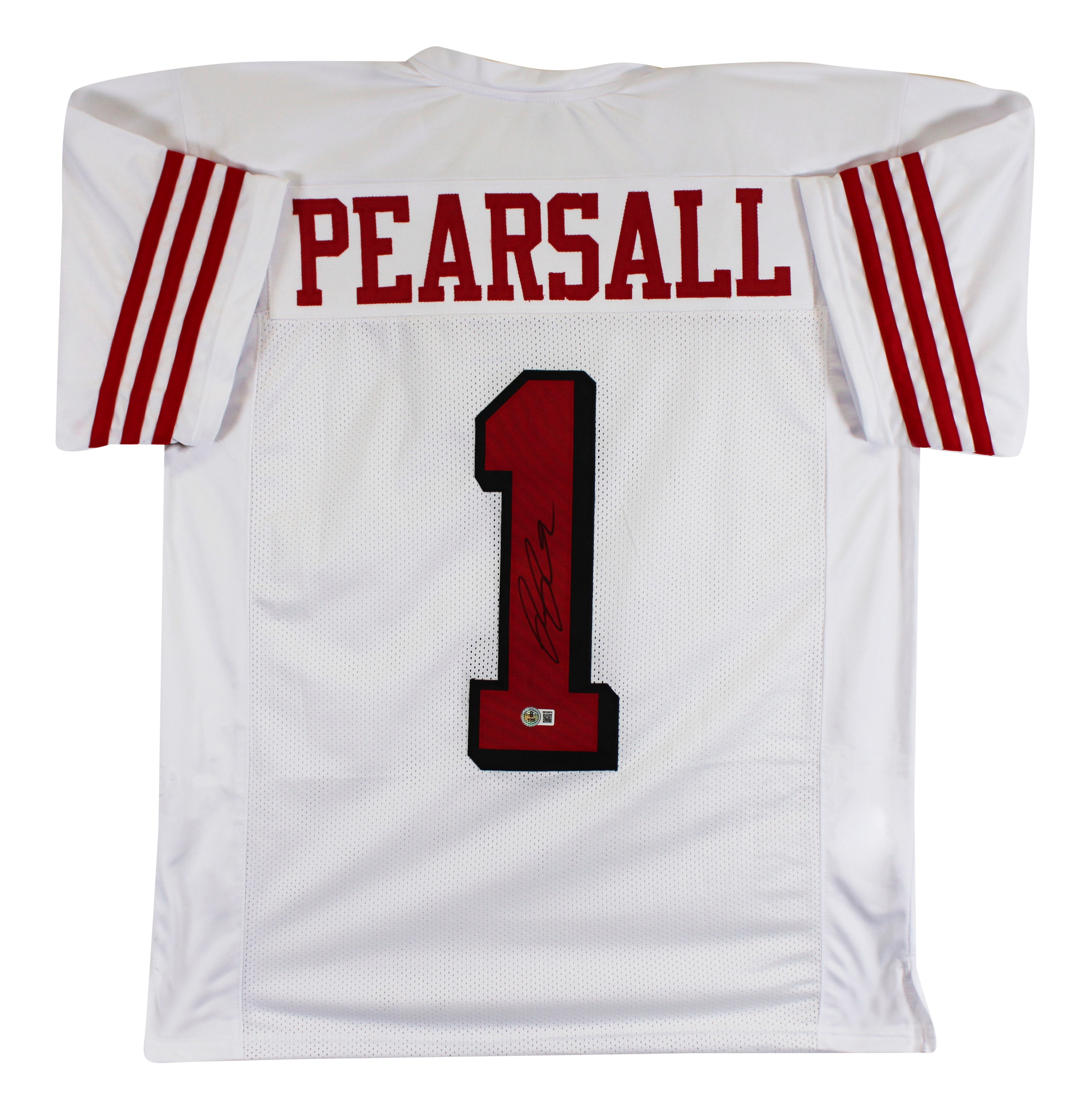 Ricky Pearsall Signed White Pro Style Jersey w/ Dropshadow BAS Witnessed