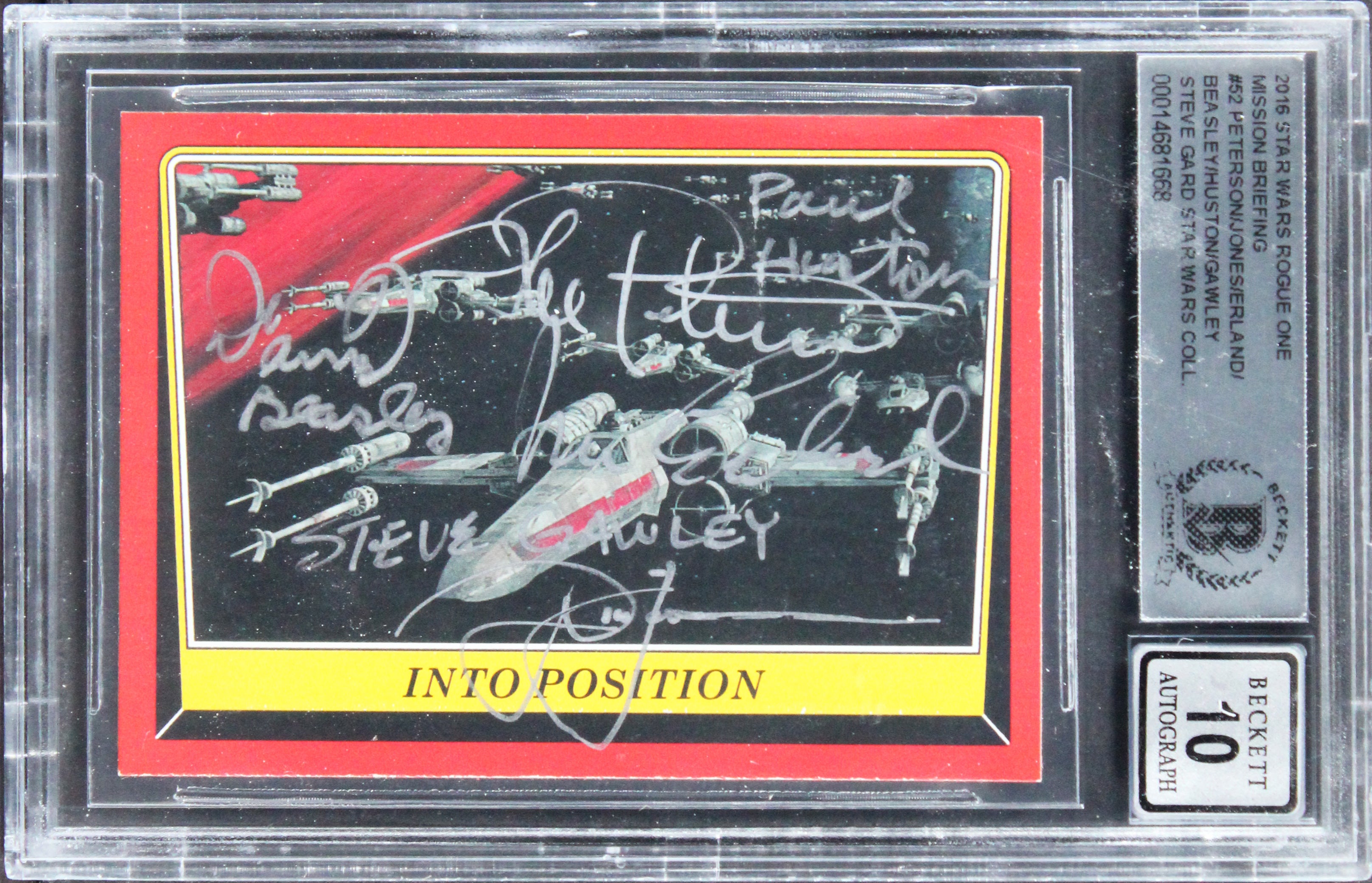 (6) Peterson +5 Signed 2016 Star Wars Rogue One MB #52 Card Auto 10! BAS Slab