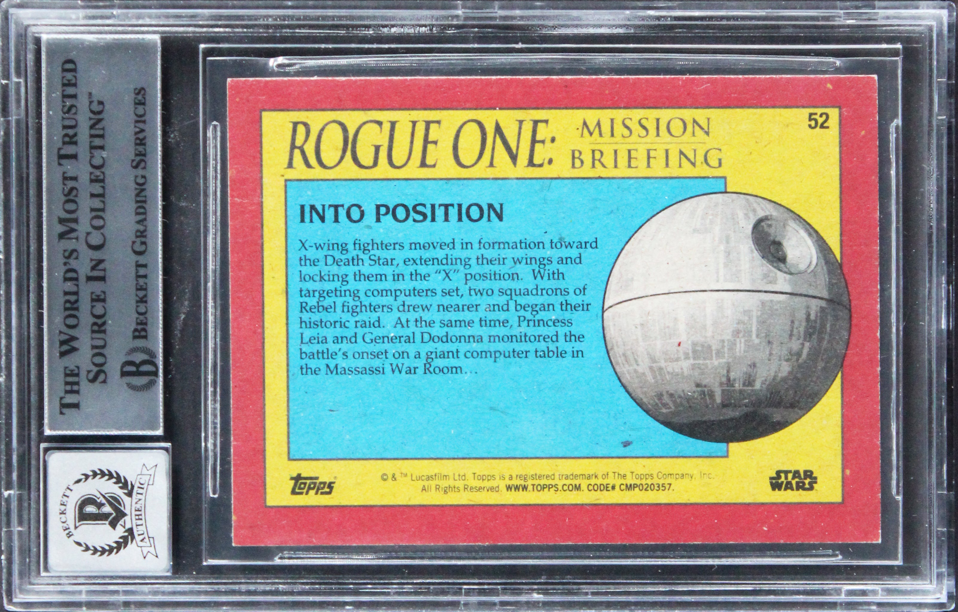 (6) Peterson +5 Signed 2016 Star Wars Rogue One MB #52 Card Auto 10! BAS Slab