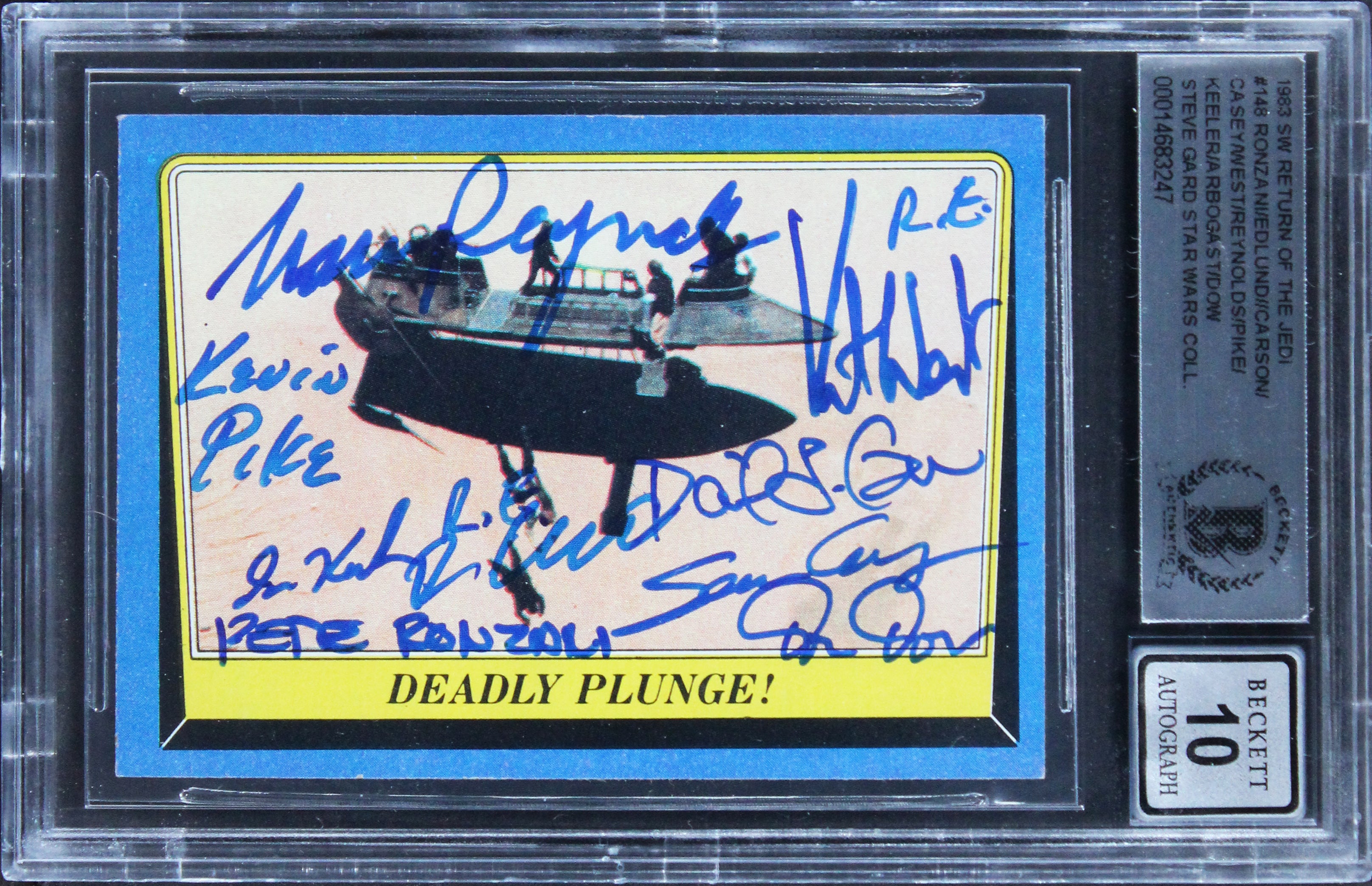 (10) Ronzani +9 Signed 1983 Star Wars ROTJ #148 Card Auto Grade 10! BAS Slabbed