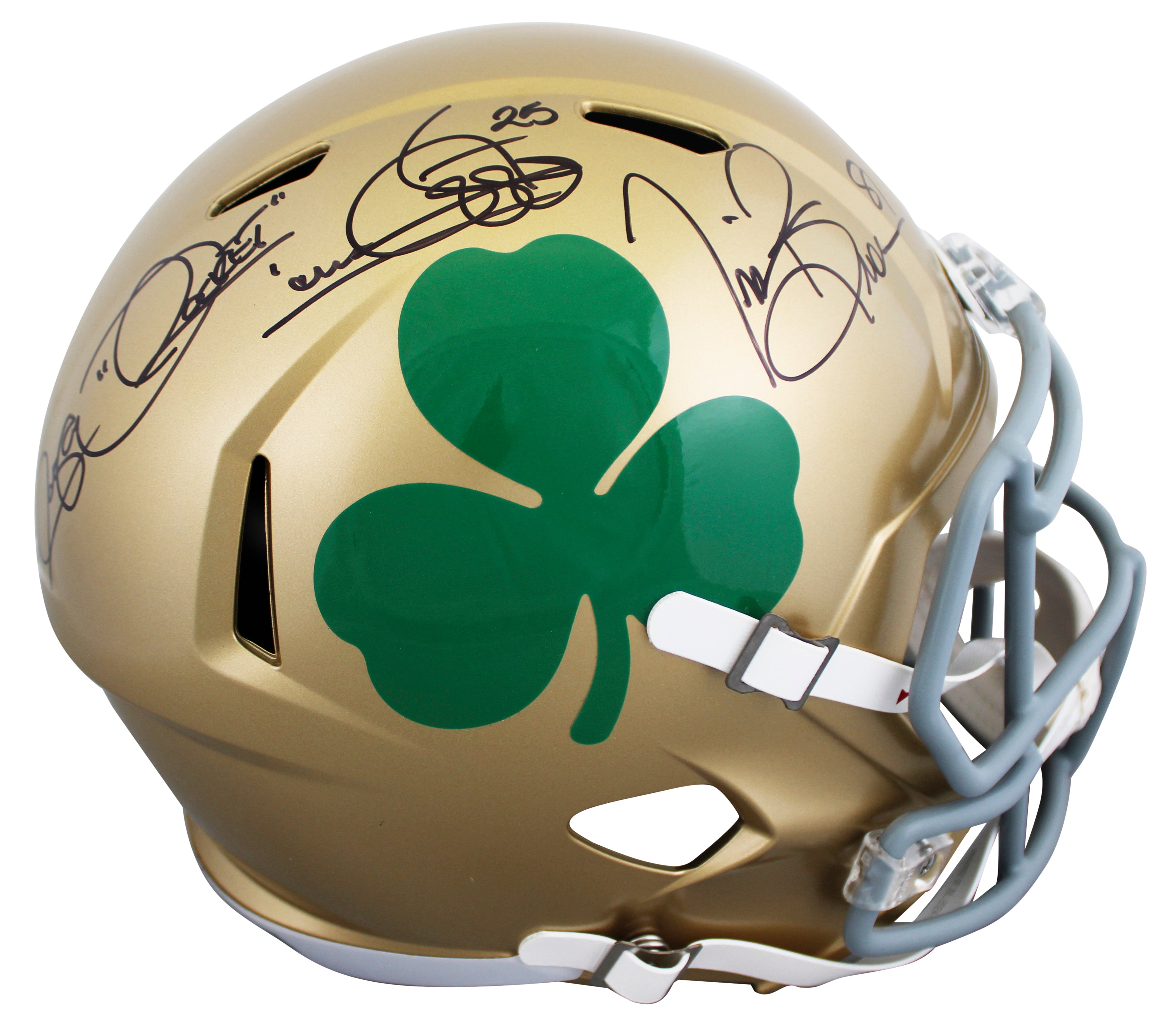 ND Tim Brown & Raghib "Rocket" Ismail Signed F/S Speed Rep Helmet BAS #2W276286