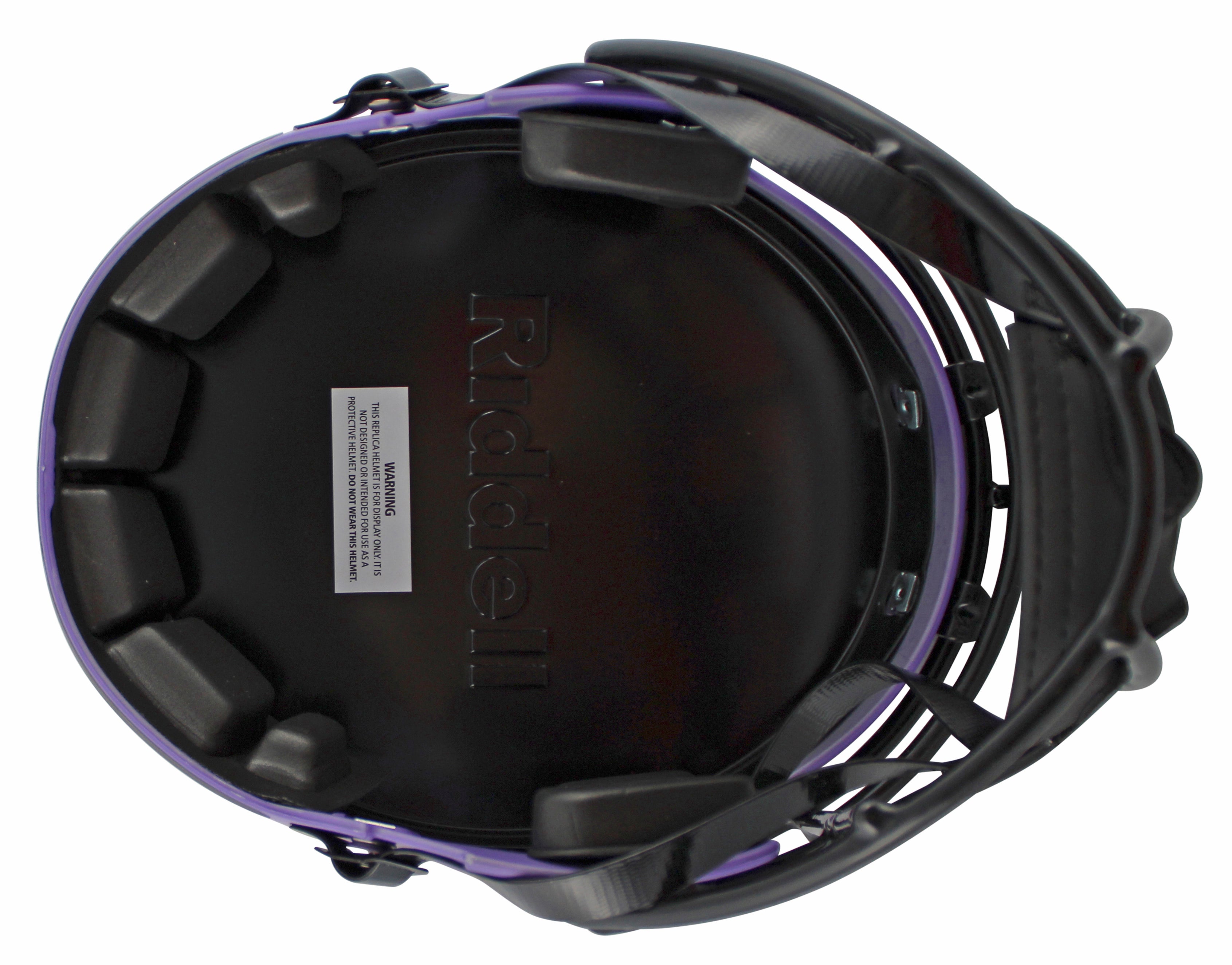 Vikings Adrian Peterson "All Damn Day" Signed Rave F/S Speed Rep Helmet BAS Wit