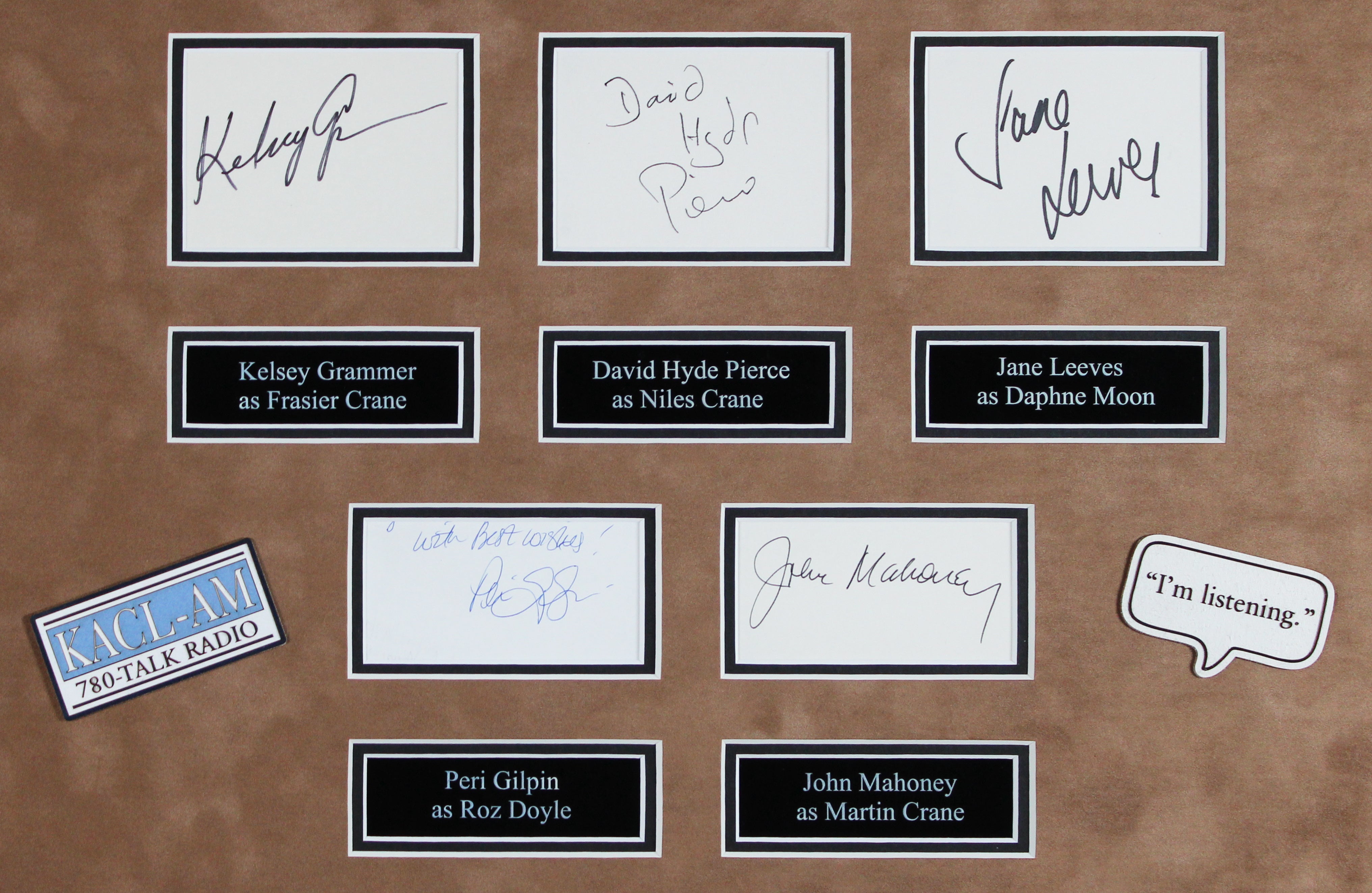 Frasier (5) Grammer, Pierce, Mahoney, Leeves & Gilpin Signed Framed Display BAS