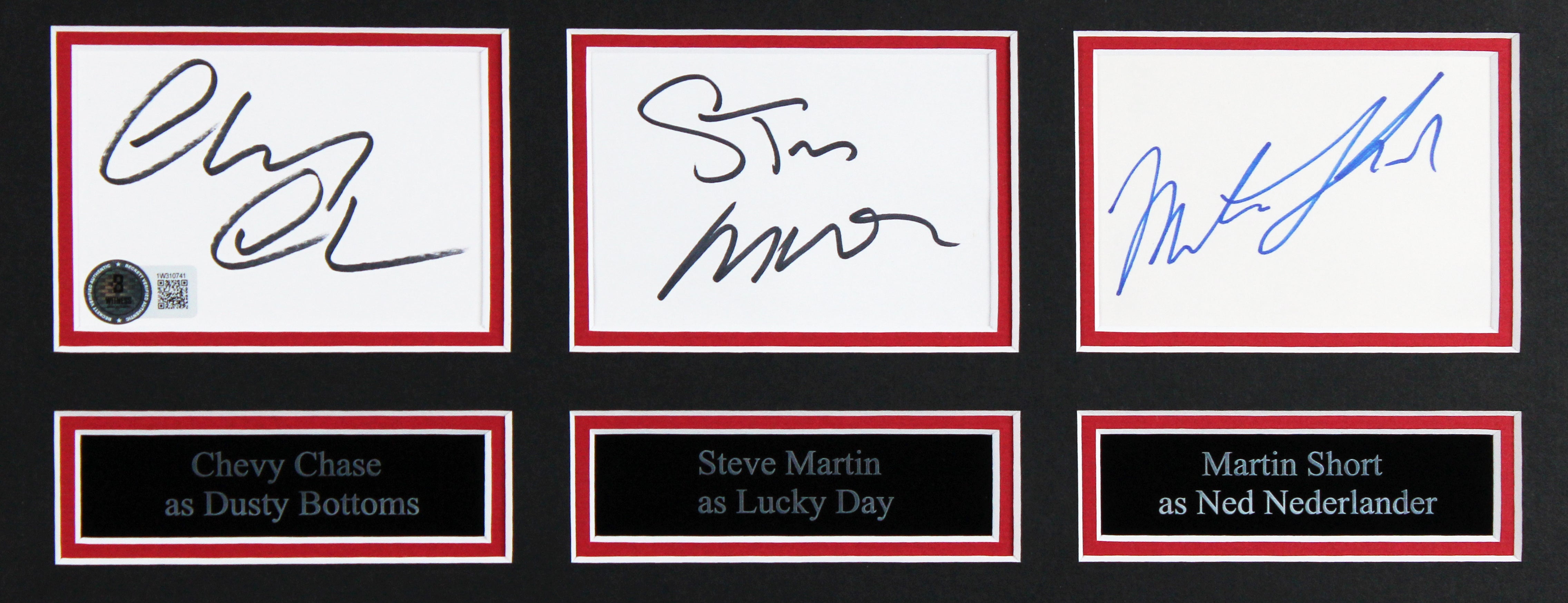 Three Amigos! (3) Chase, Martin & Short Signed Framed Display BAS #1W310741