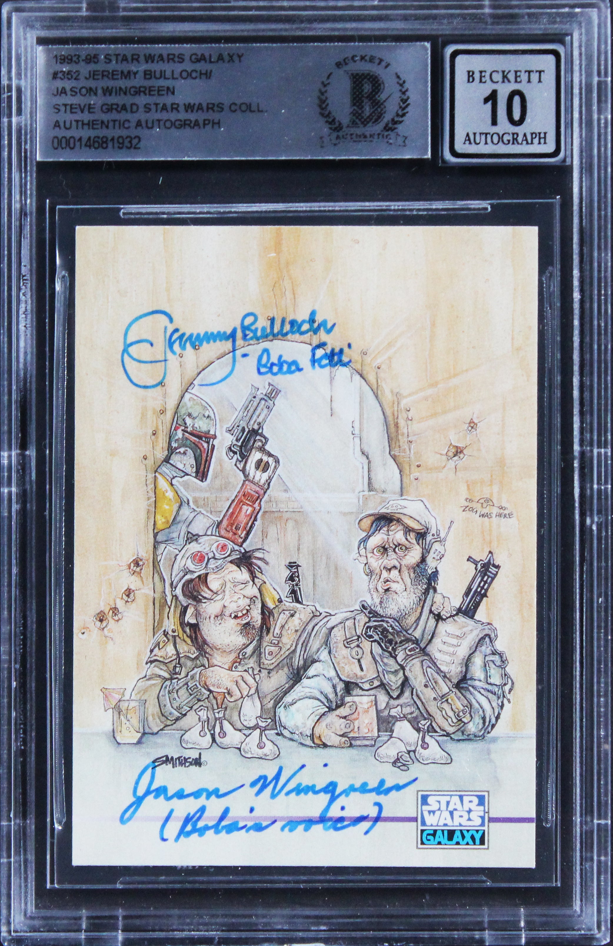 (2) Bulloch & Wingreen Signed 1993 Star Wars Galaxy #352 Card Auto 10 BAS Slab