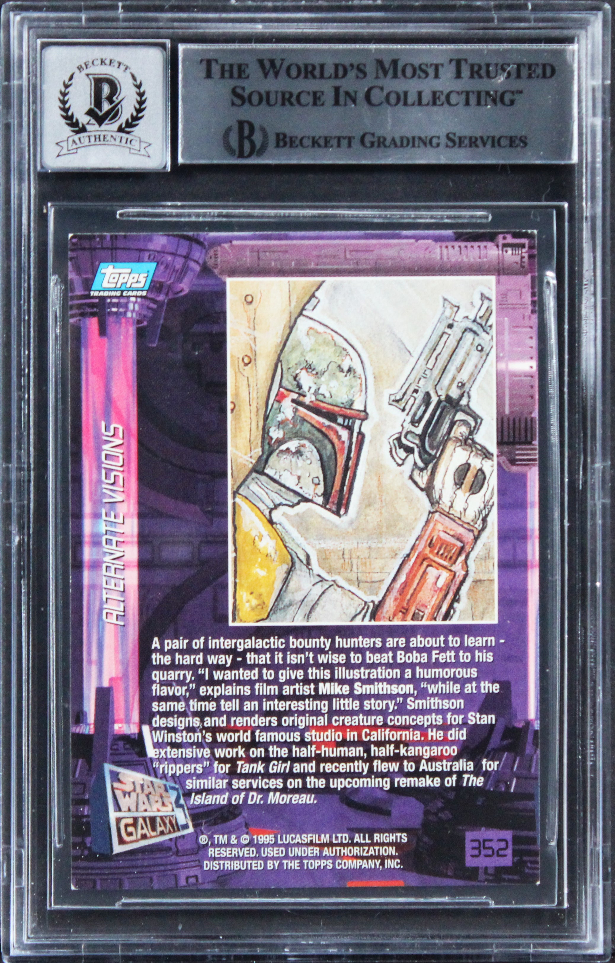 (2) Bulloch & Wingreen Signed 1993 Star Wars Galaxy #352 Card Auto 10 BAS Slab