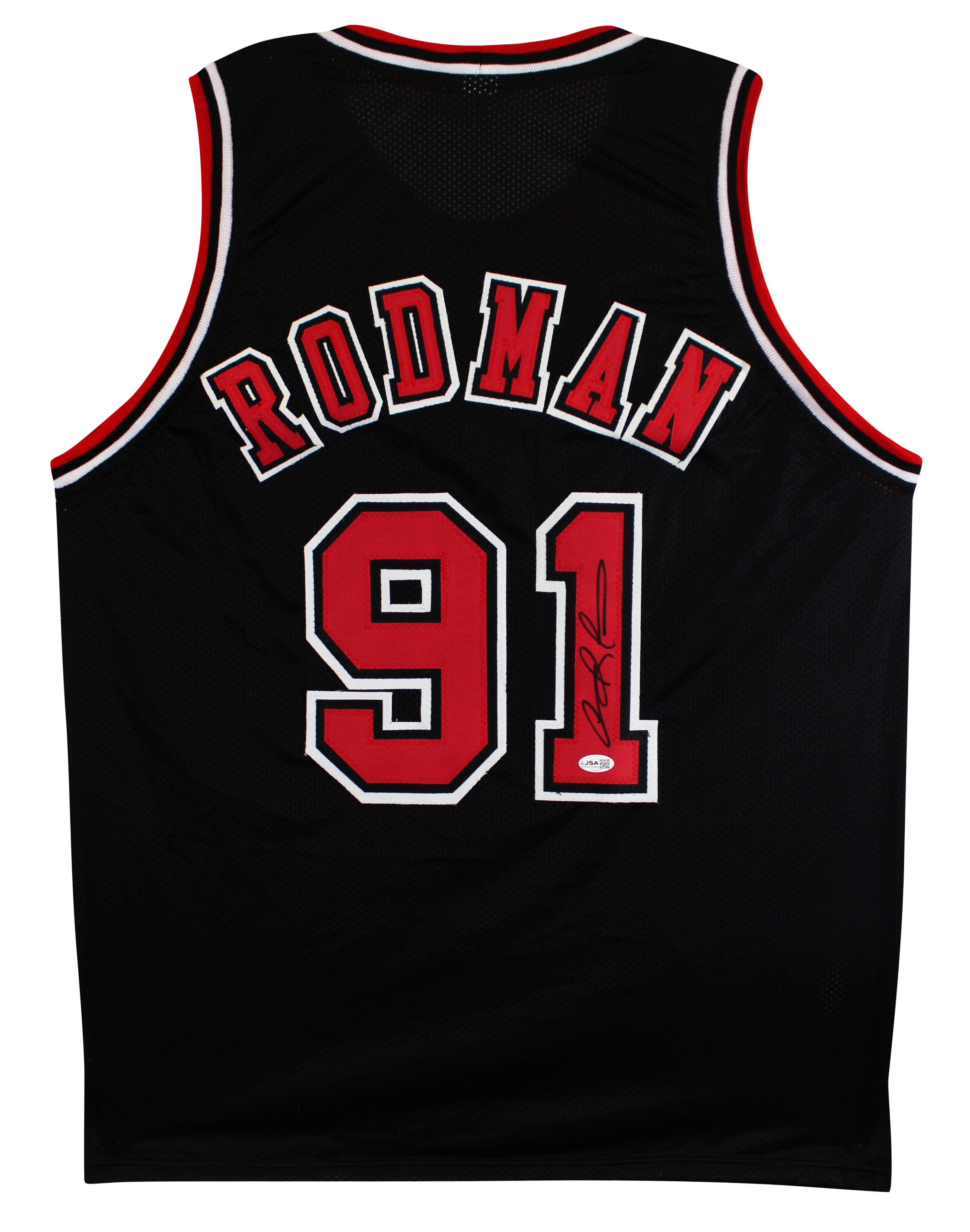 Dennis Rodman Authentic Signed Black Pro Style Jersey Autographed JSA