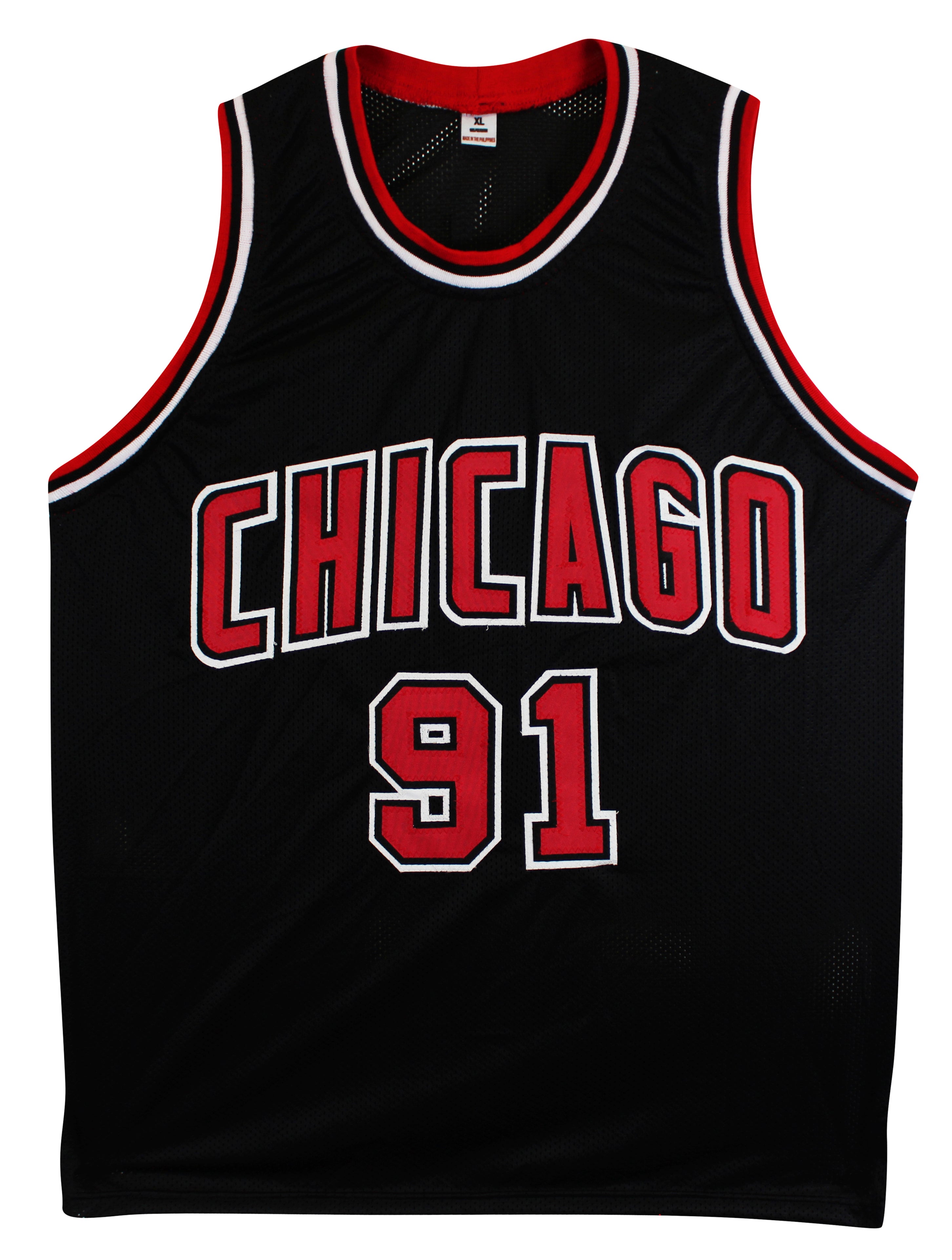 Dennis Rodman Authentic Signed Black Pro Style Jersey Autographed JSA