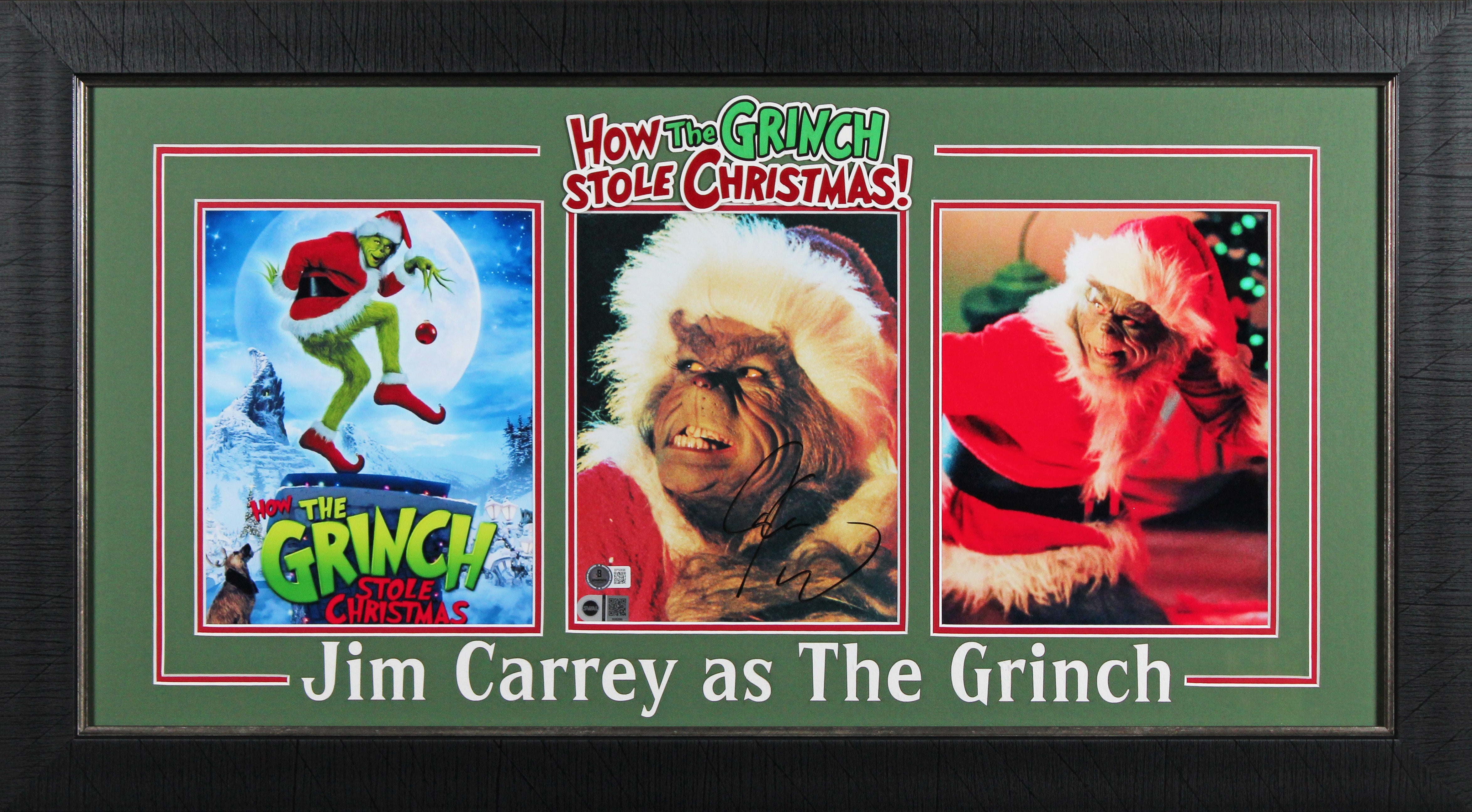 Jim Carrey How the Grinch Stole Christmas Signed 8x10 Framed Photo BAS #BP50696