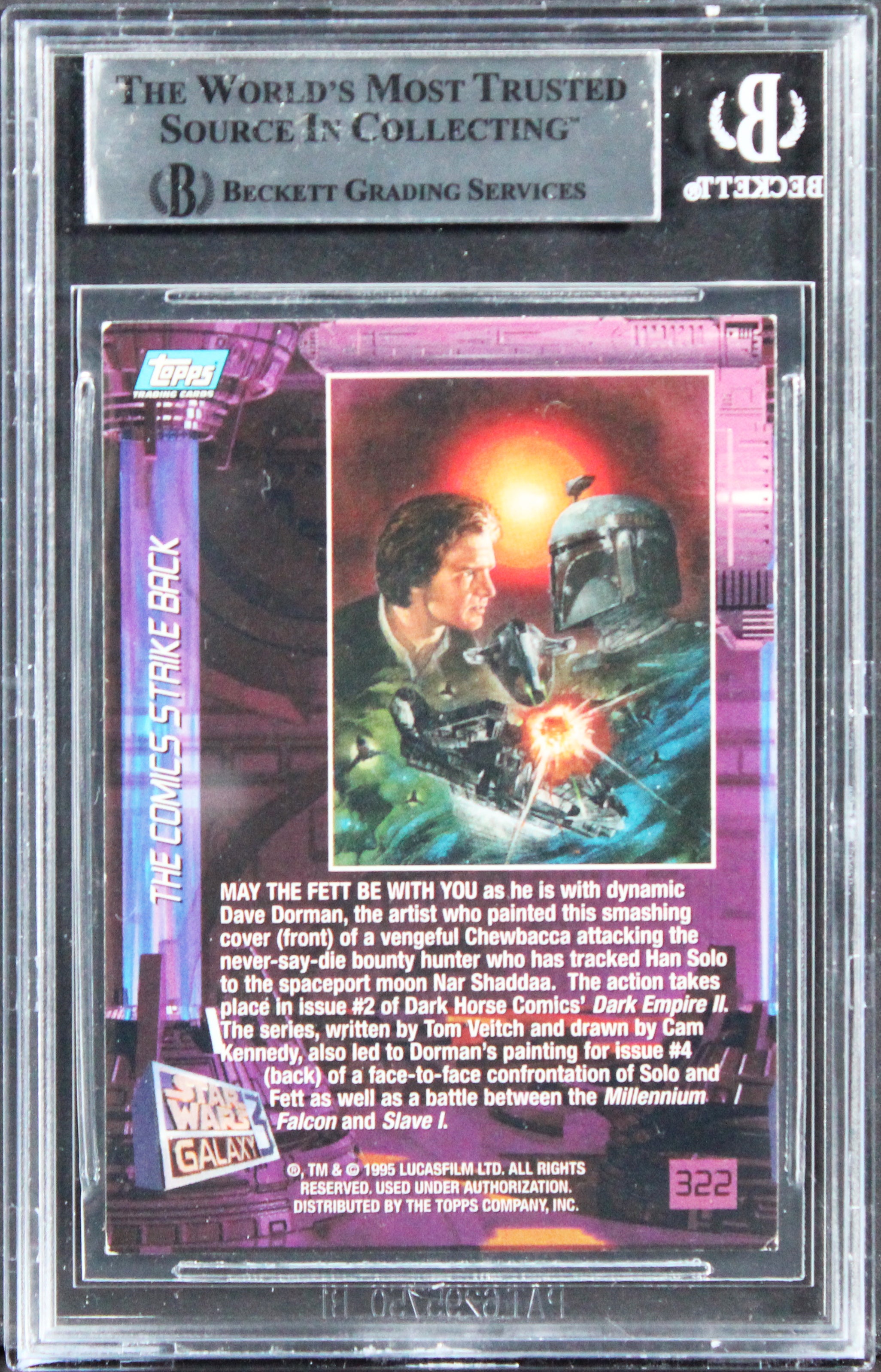 (3) Bulloch, Wingreen, Mayhew Signed 1993 Star Wars Galaxy #322 Card BAS Slabbed