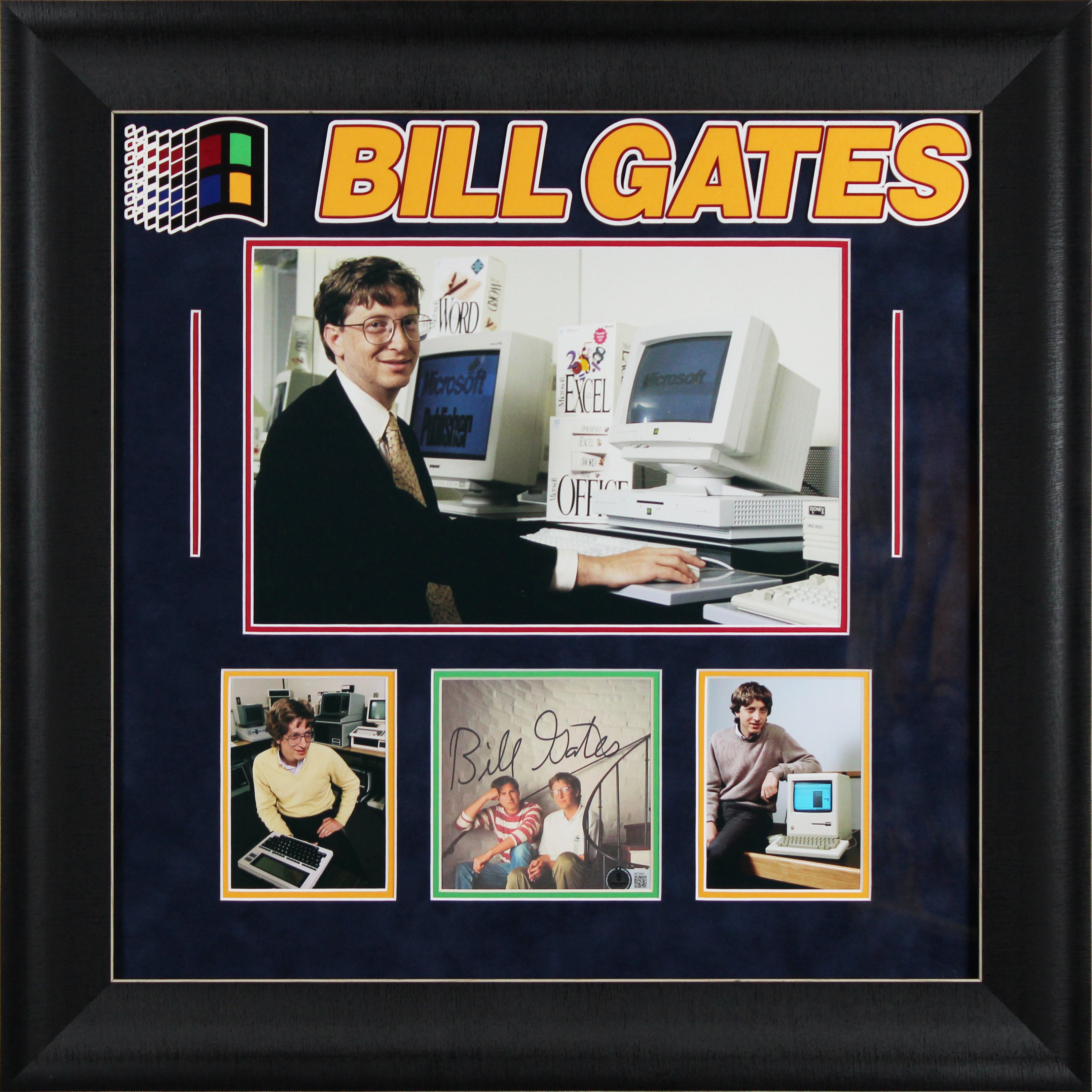Microsoft Bill Gates Authentic Signed Photo Framed Display BAS #AE13341