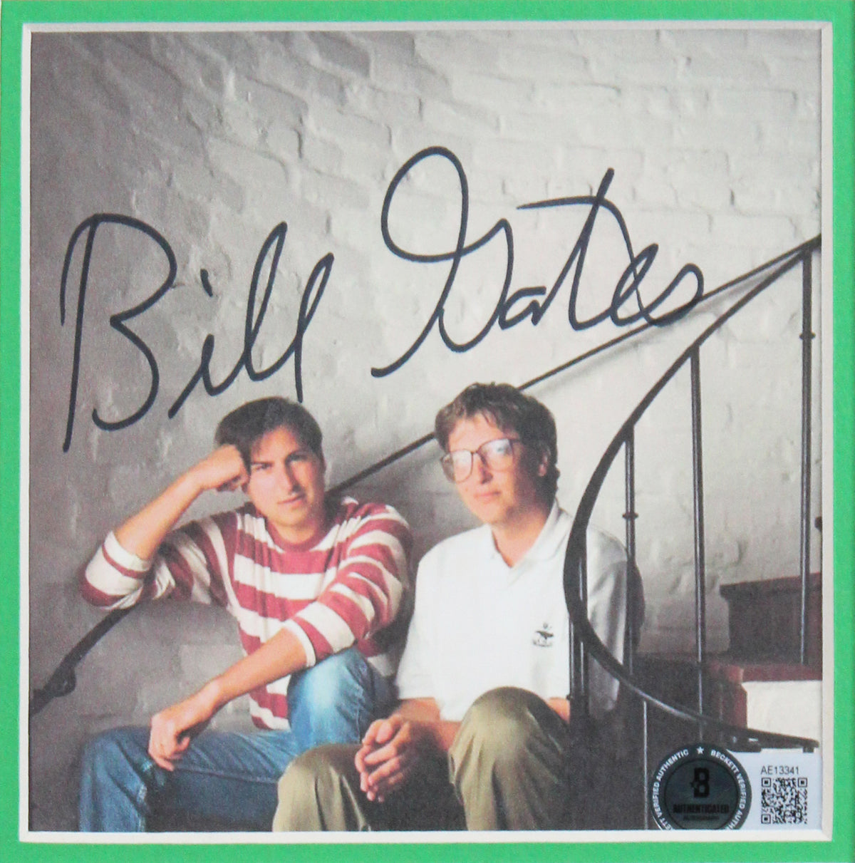 Microsoft Bill Gates Authentic Signed Photo Framed Display BAS #AE13341