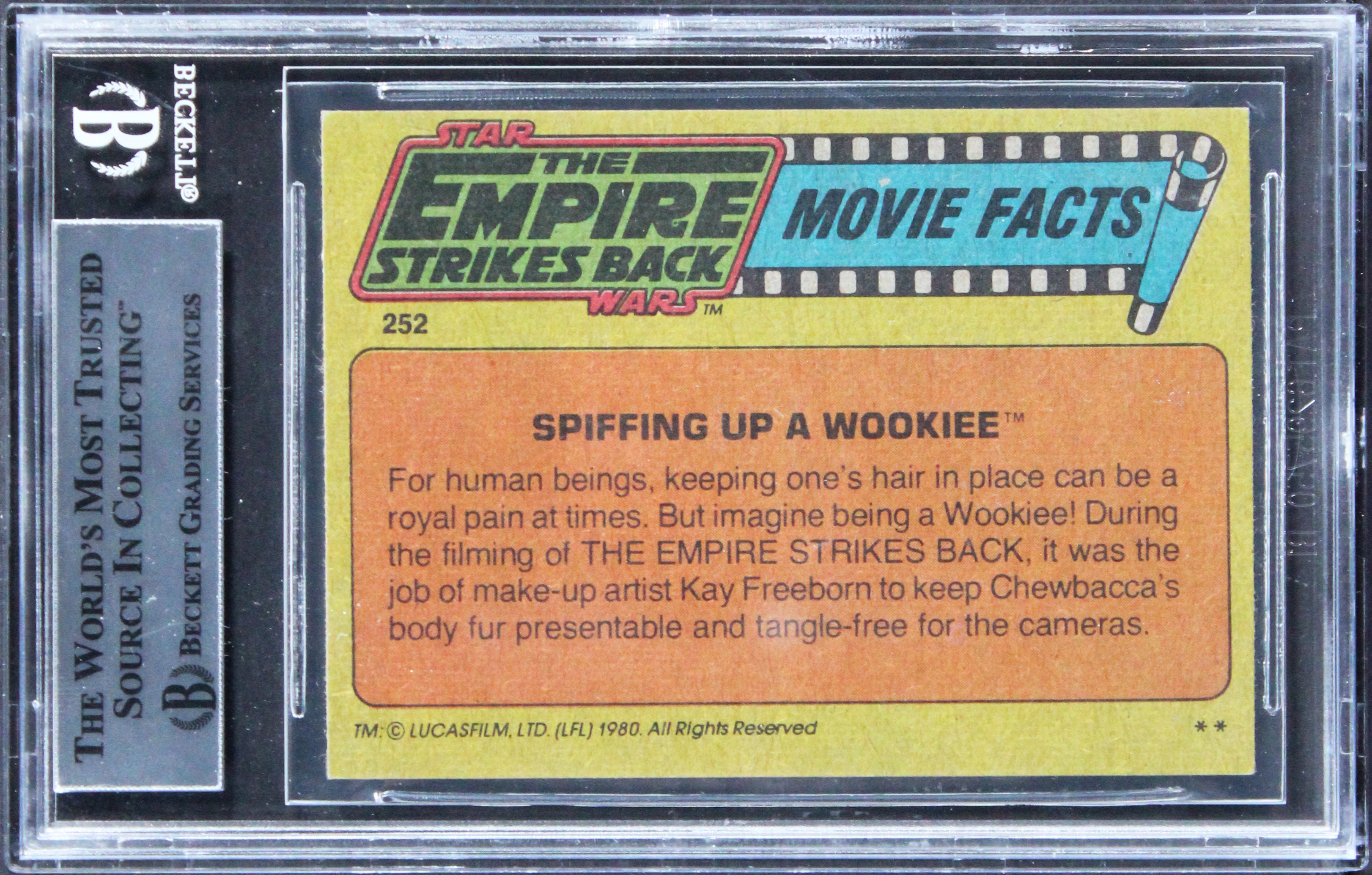 (2) Mayhew & Freeborn "w/ Insc" Signed 1980 Star Wars ESB #252 Card BAS Slab 1