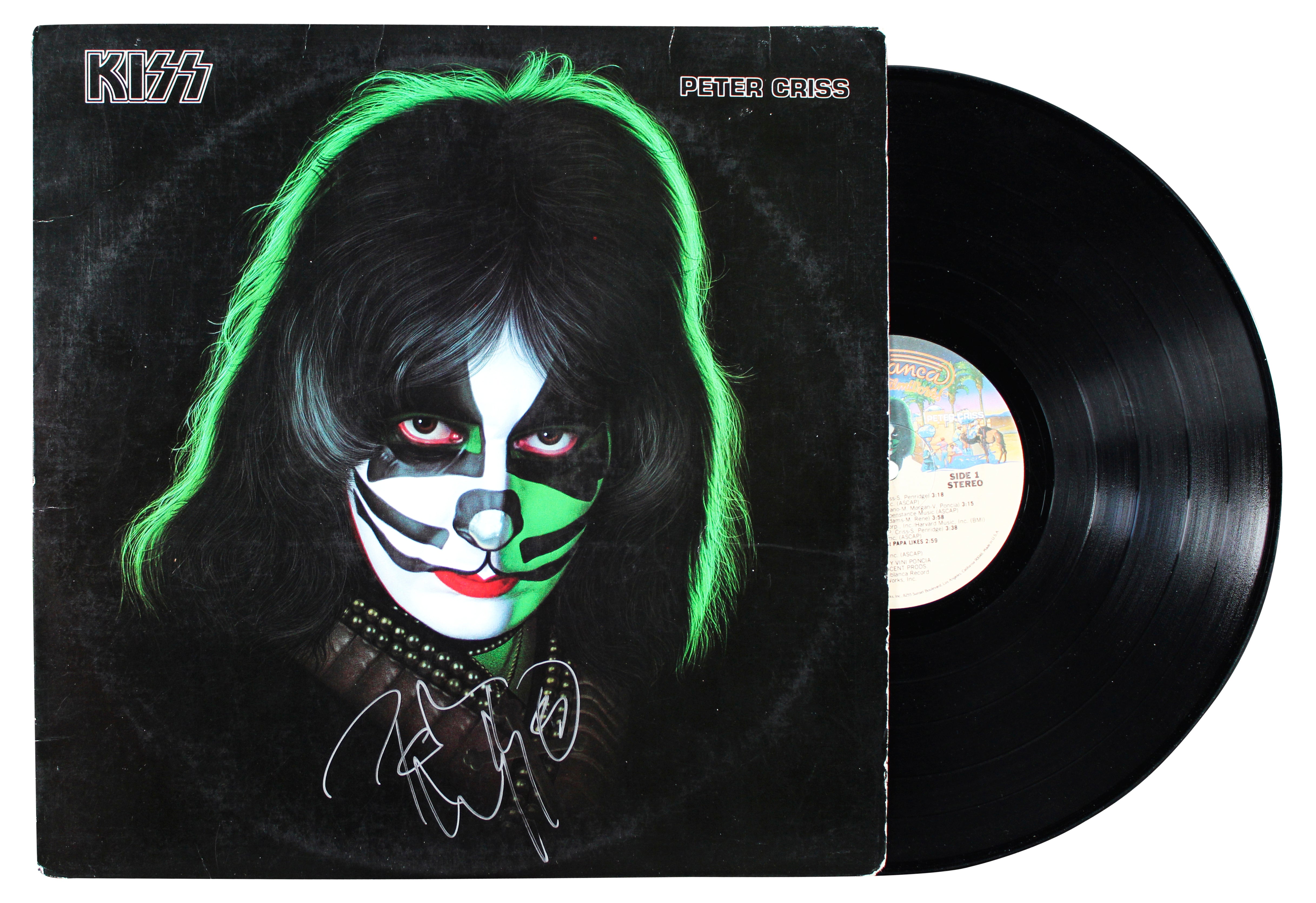 Peter Criss Authentic Signed KISS Solo 1978 Album Cover W/ Vinyl BAS #BS78246