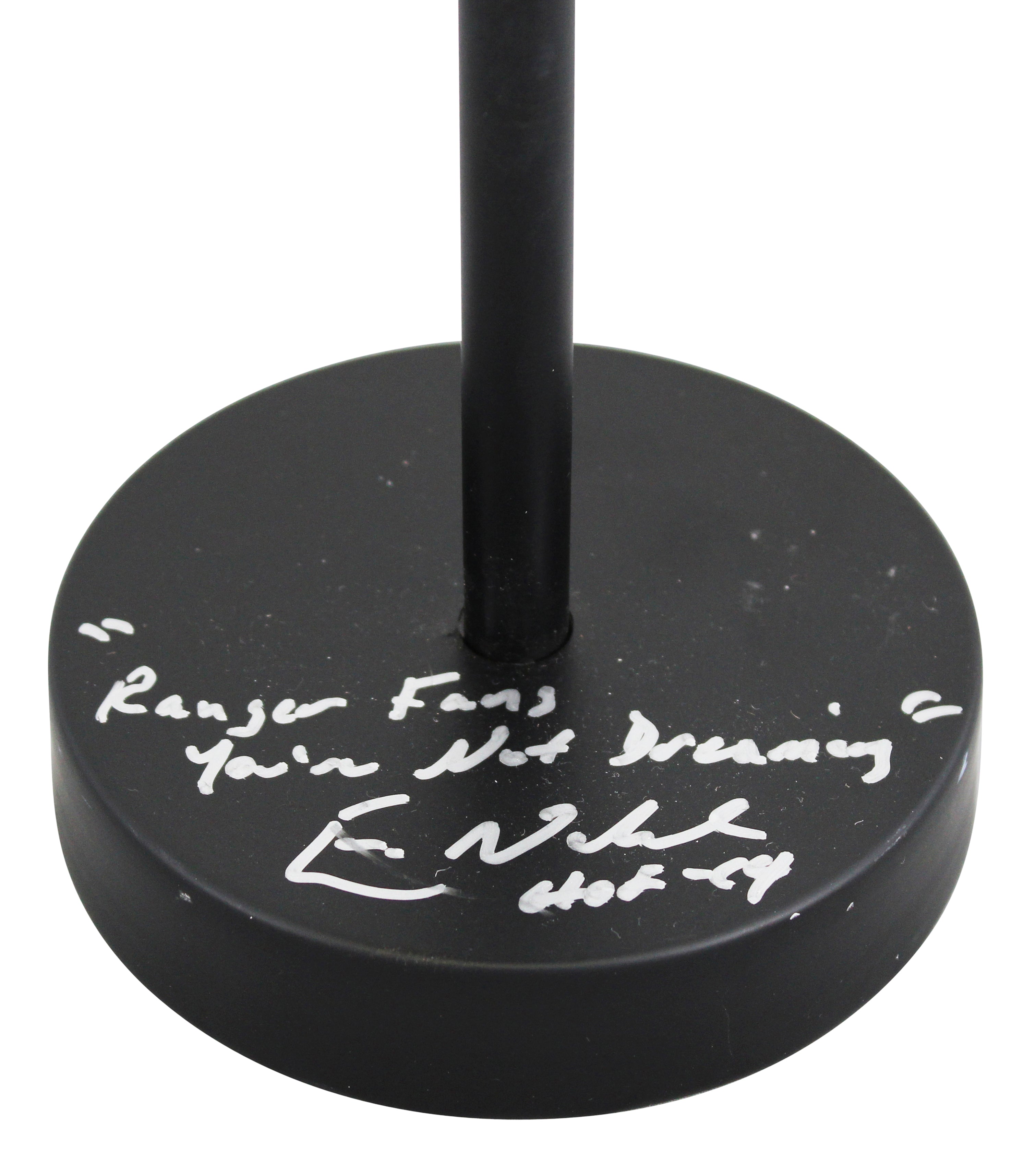 Rangers Broadcaster Eric Nadel "Not Dreaming HOF 14" Signed Microphone BAS Wit