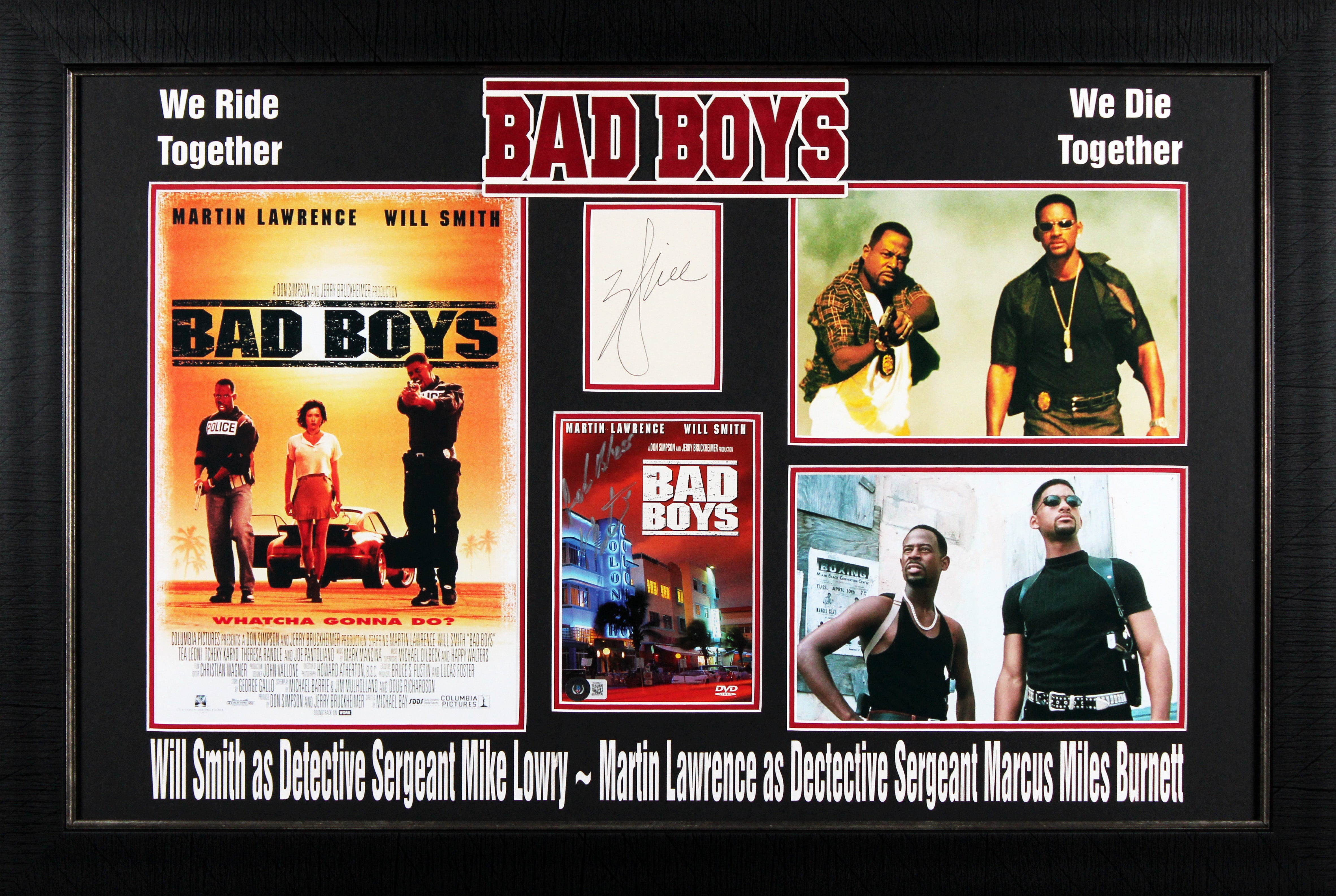 Will Smith & Martin Lawrence Bad Boys Authentic Signed Framed Display BAS