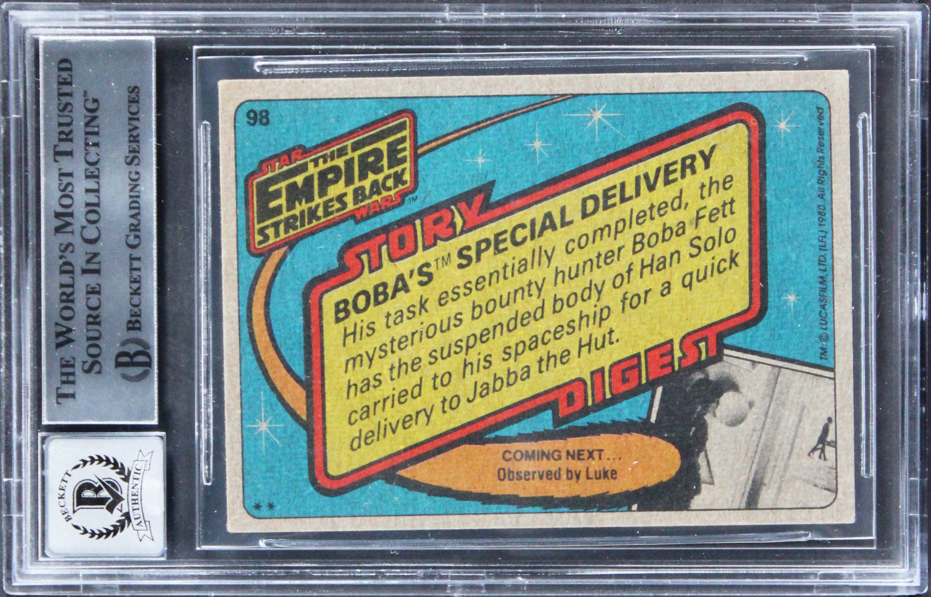 (4) Bulloch, Wingreen, +2 Signed 1980 Star Wars ESB #252 Card Auto 10 BAS Slab