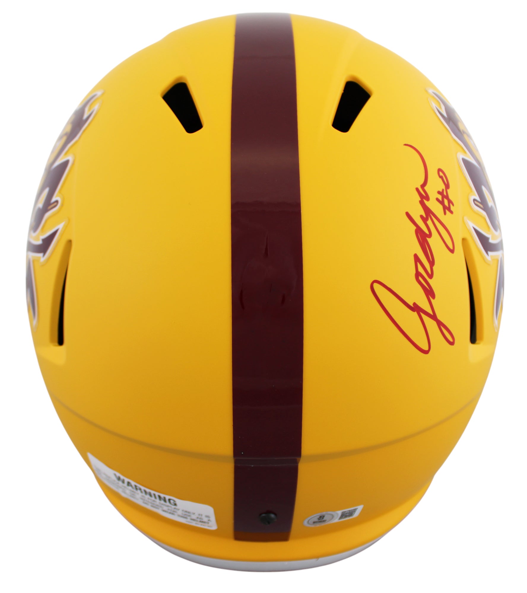 ASU Sam Leavitt & Jordyn Tyson Signed Sparky F/S Speed Rep Helmet W/ Case BAS W