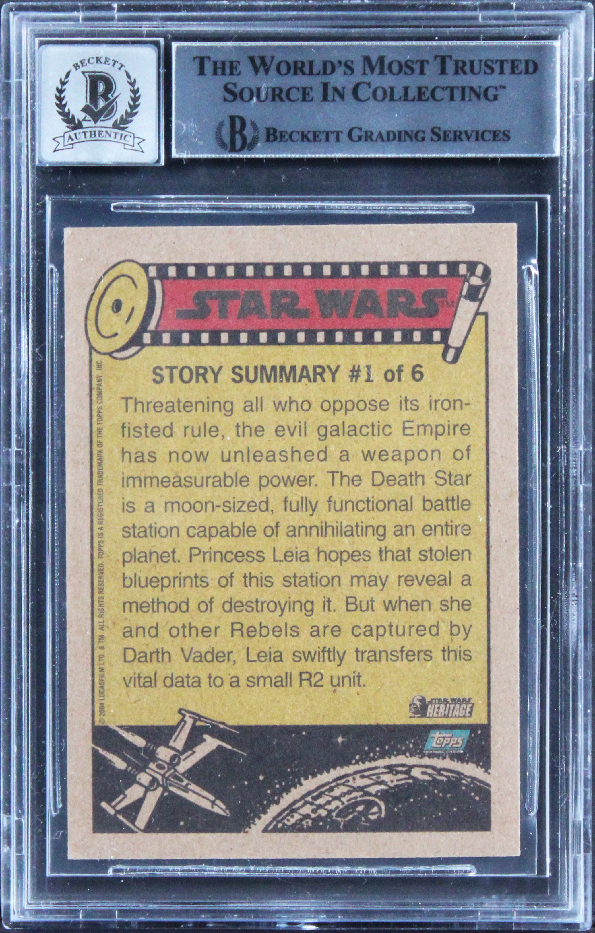 (3) Baker, Daniels +1 Signed 2004 Star Wars Heritage #1 Card Auto 10! BAS Slab