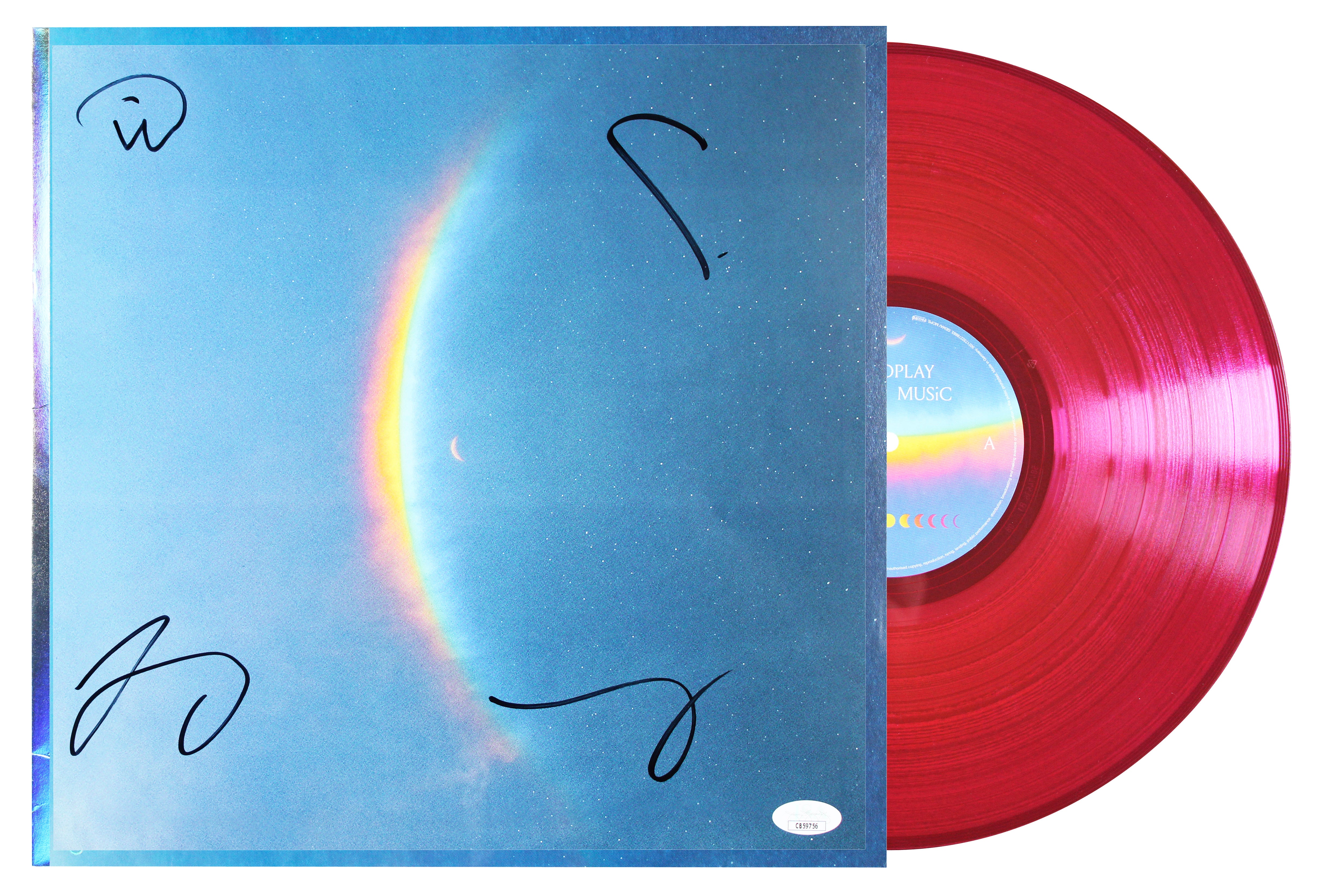 Coldplay Martin, Berryman +2 Signed Moon Music Album Flat w/ Album JSA #CB59756