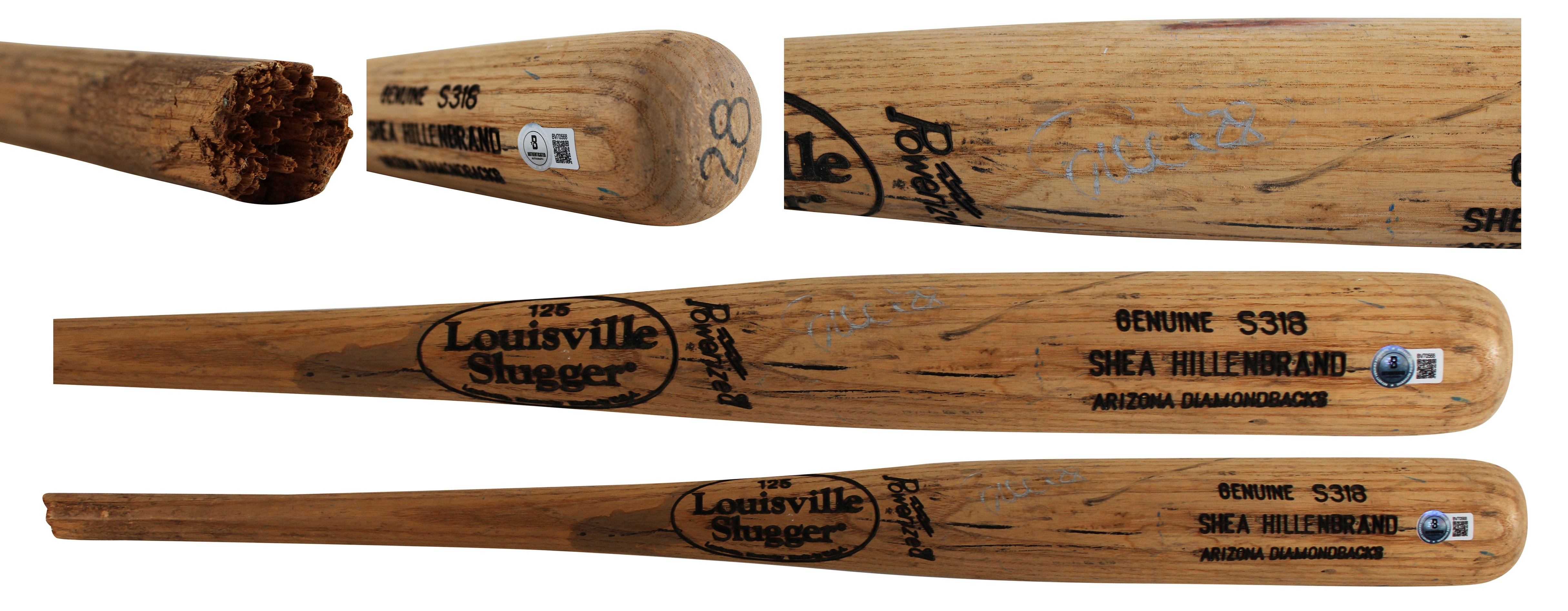 Shea Hillenbrand Signed Game Used Louisville Slugger Player Model Broken Bat BAS