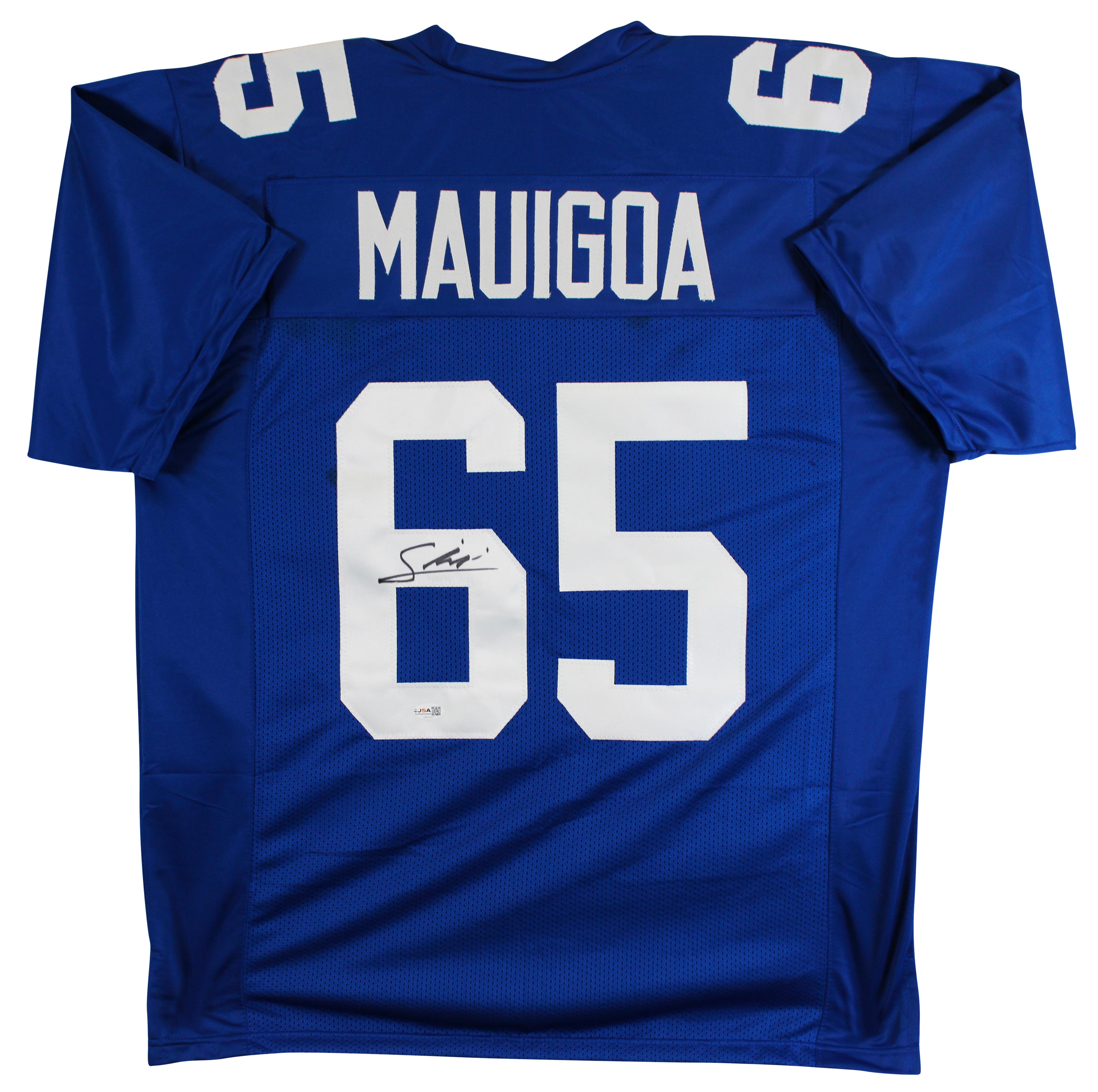 Francis Mauigoa Authentic Signed Blue Pro Style Jersey Autographed JSA