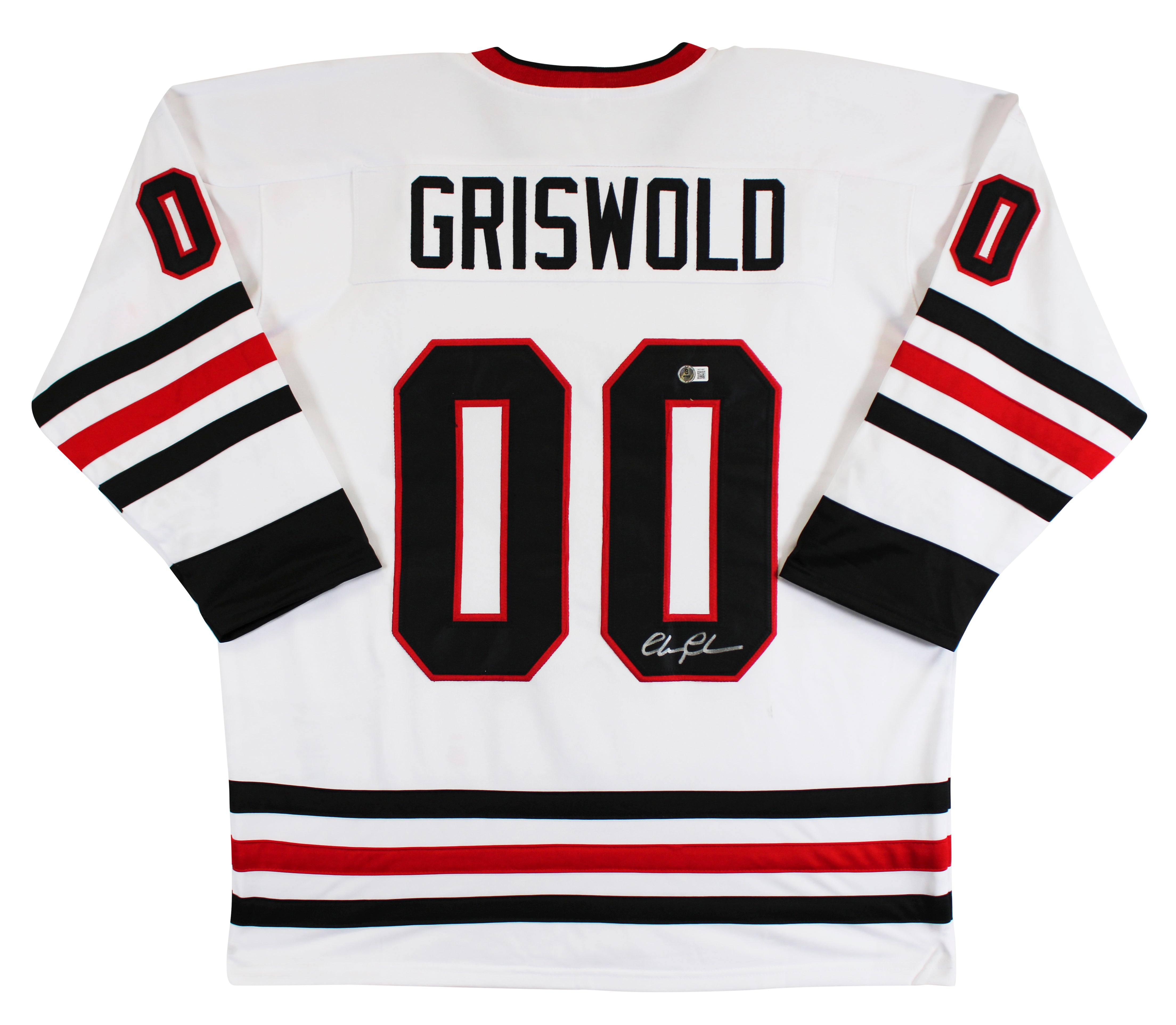 Chevy Chase Christmas Vacation Signed White Santa Clark Jersey BAS Wit #1W374667