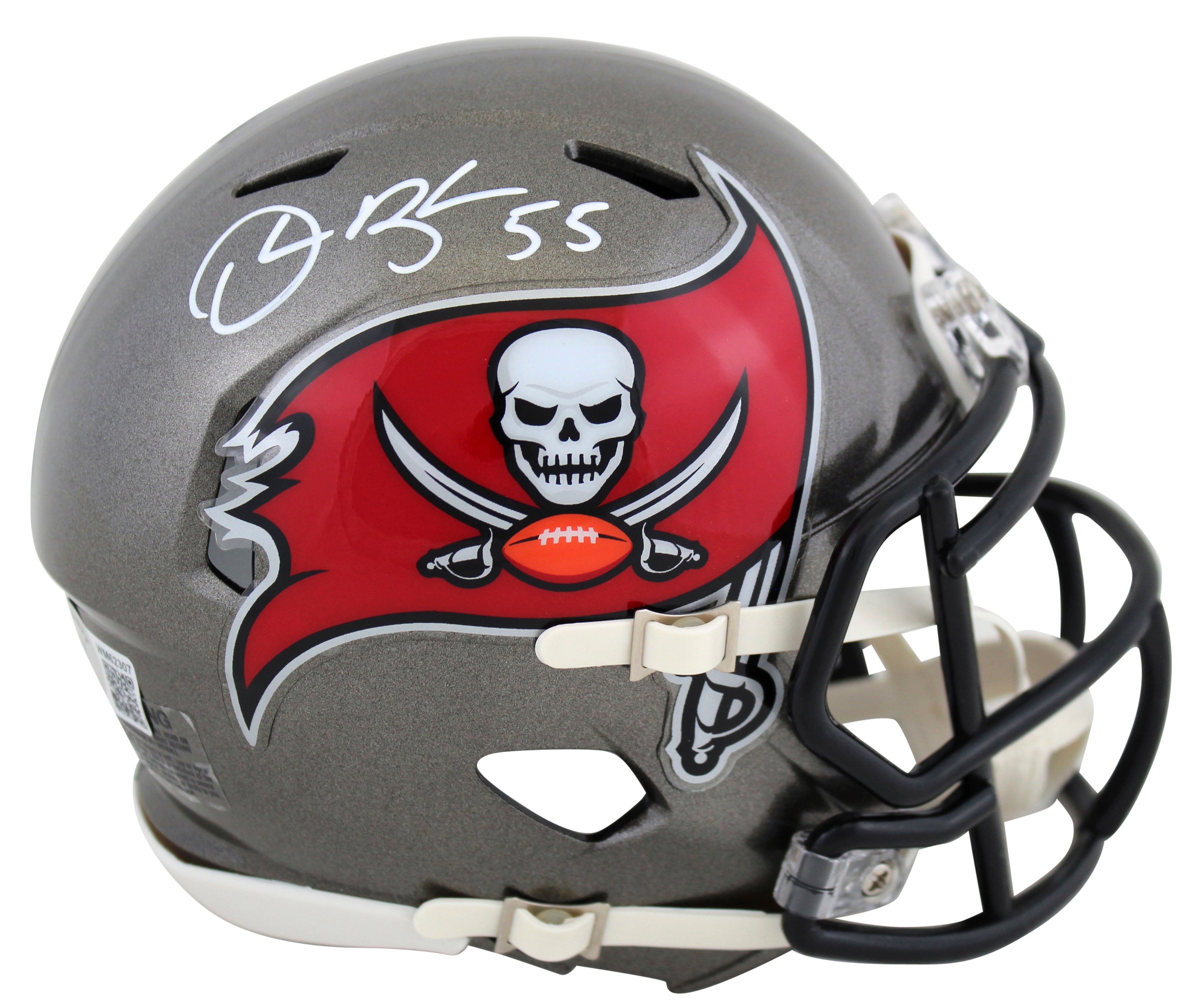 Buccaneers Derrick Brooks Signed Speed Mini Helmet W/ Case BAS Witnessed