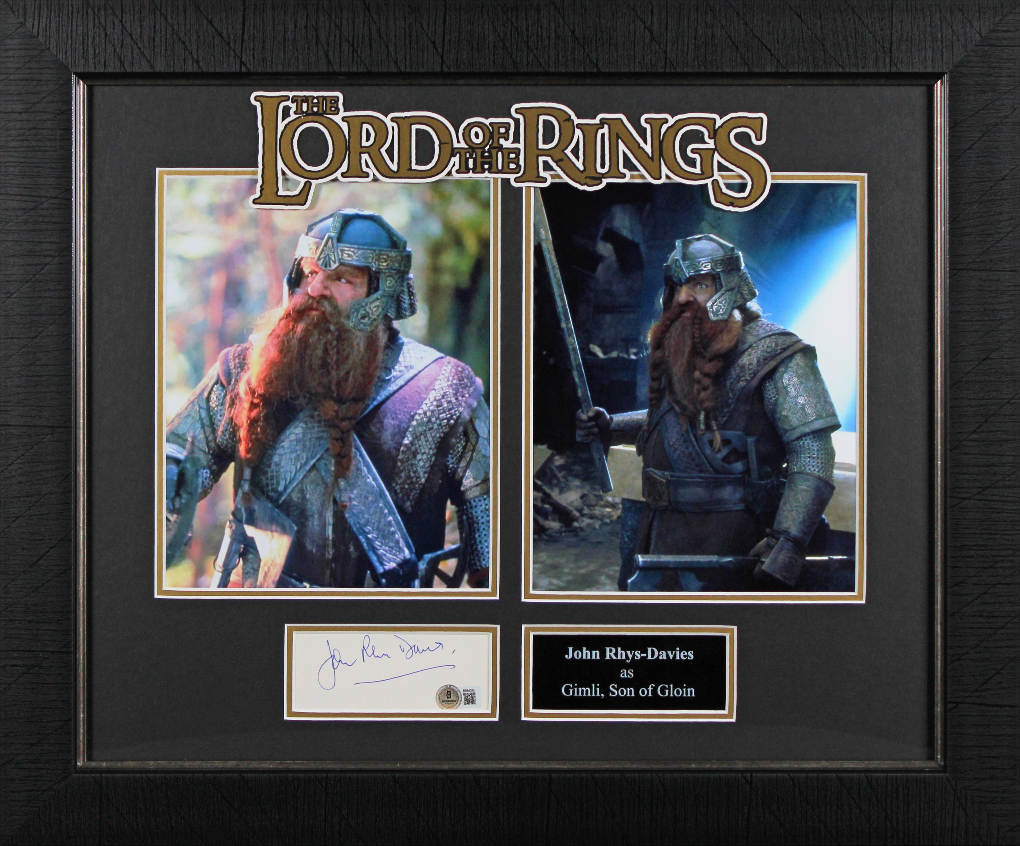 John Rhys-Davies Lord of the Rings Authentic Signed Framed Display BAS
