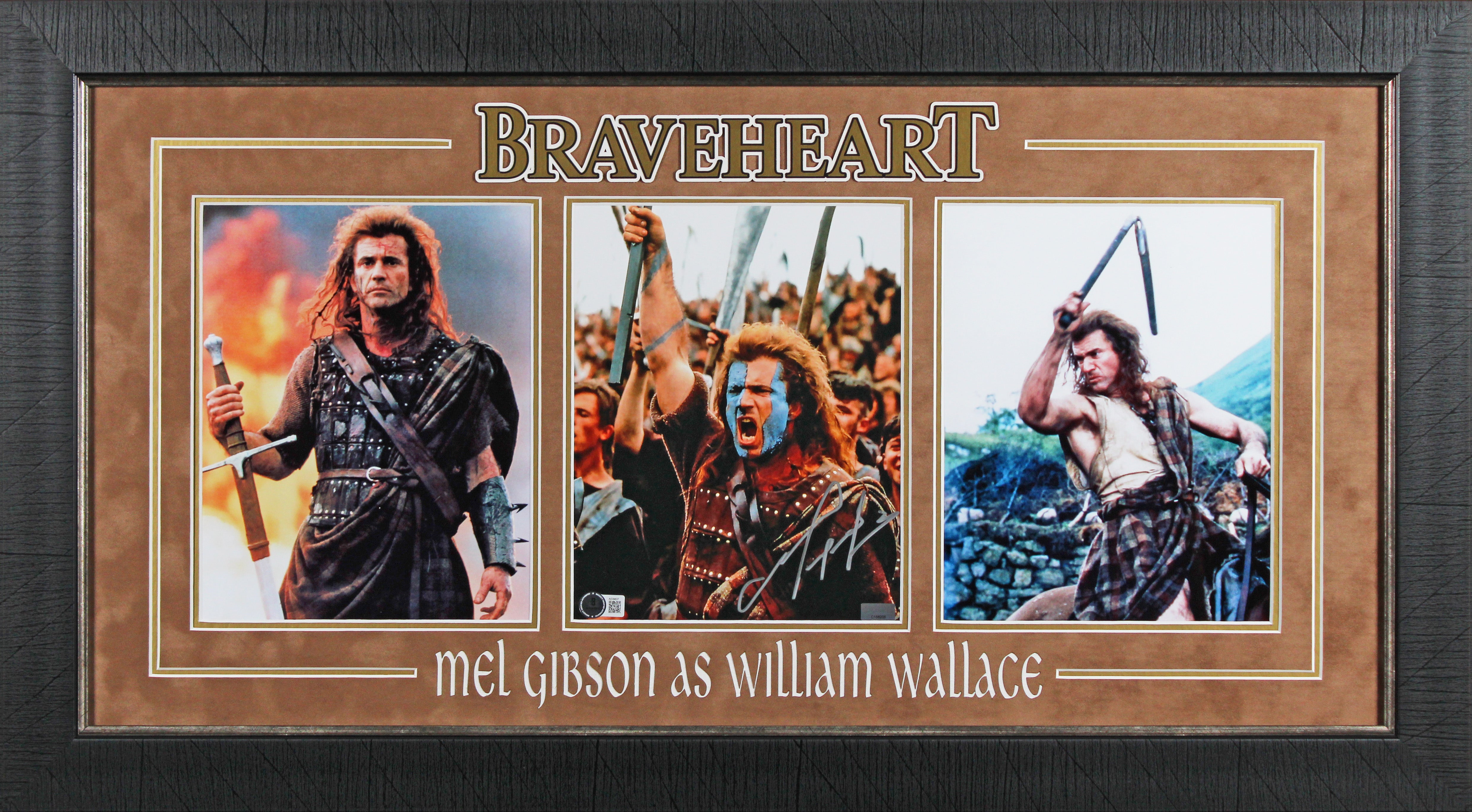 Mel Gibson Braveheart Authentic Signed 8x10 Framed Photo Autographed BAS