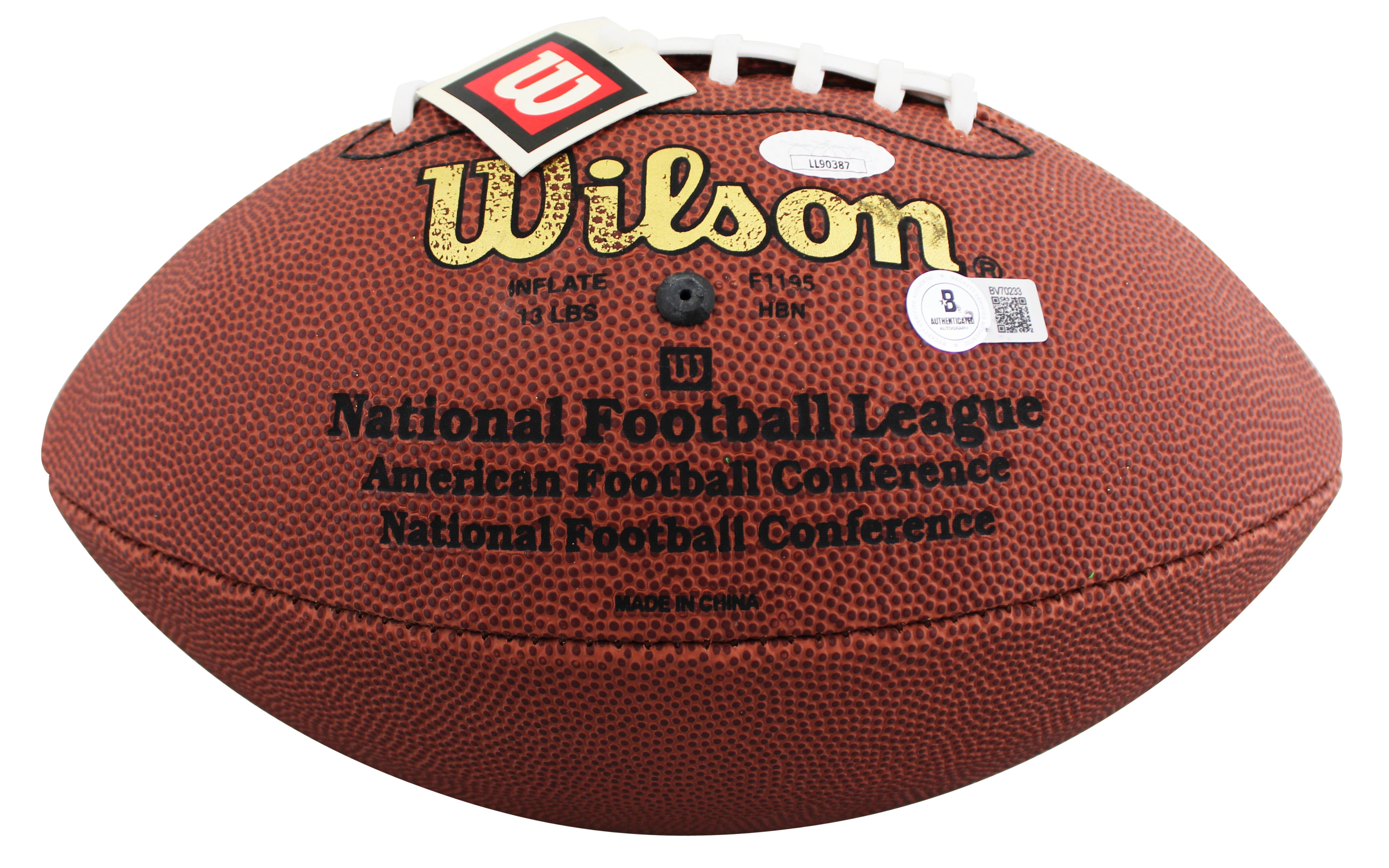 49ers Jerry Rice Signed Wilson Official White Panel Nfl Football BAS #BV70233