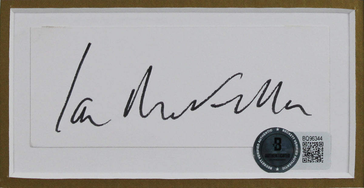 Ian McKellen Lord of the Rings Signed & Framed 2x4 Cut Signature BAS #BQ96344