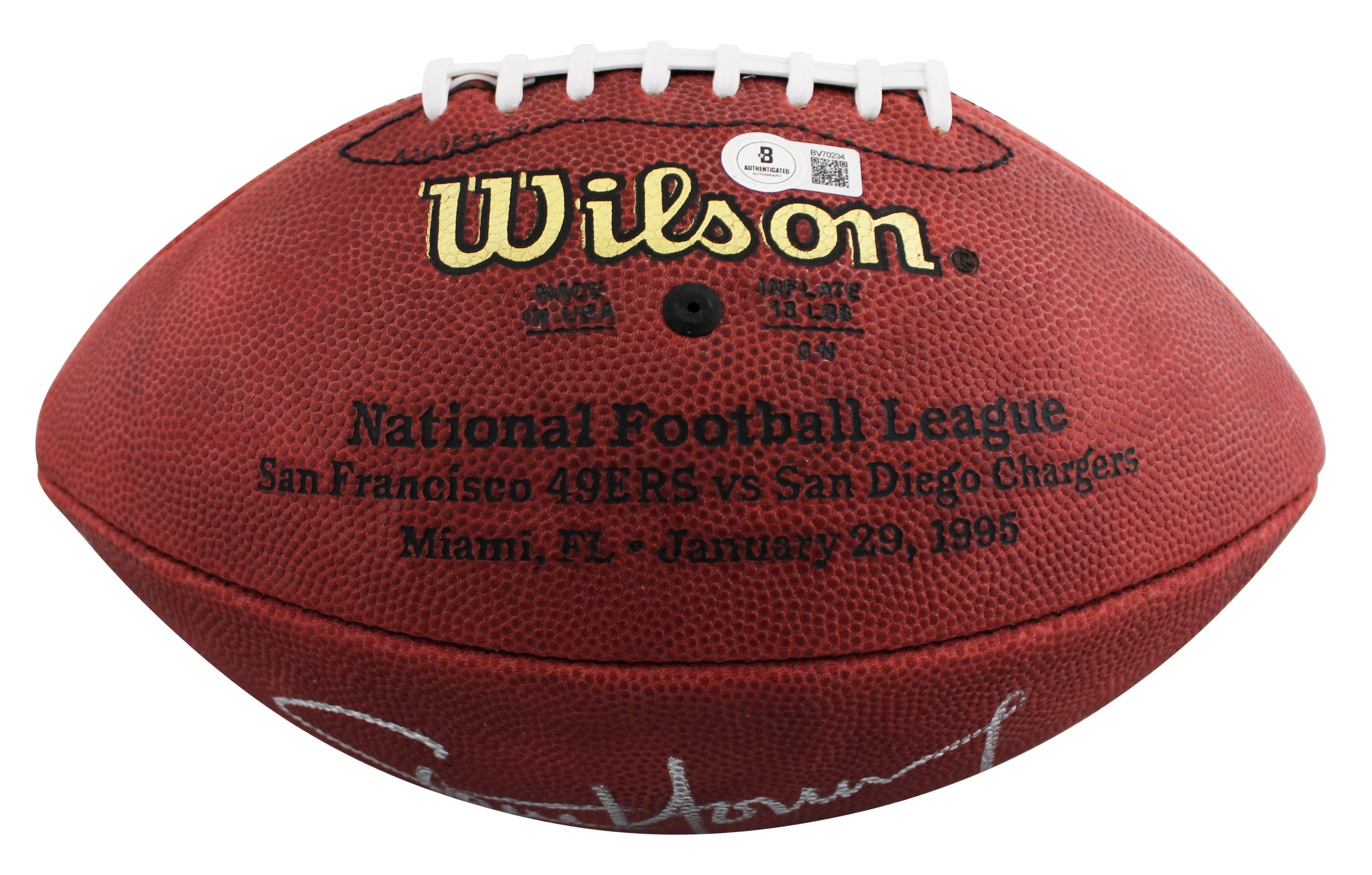 49ers Steve Young "MVP" Authentic Signed Wilson Official Football BAS #BV70234
