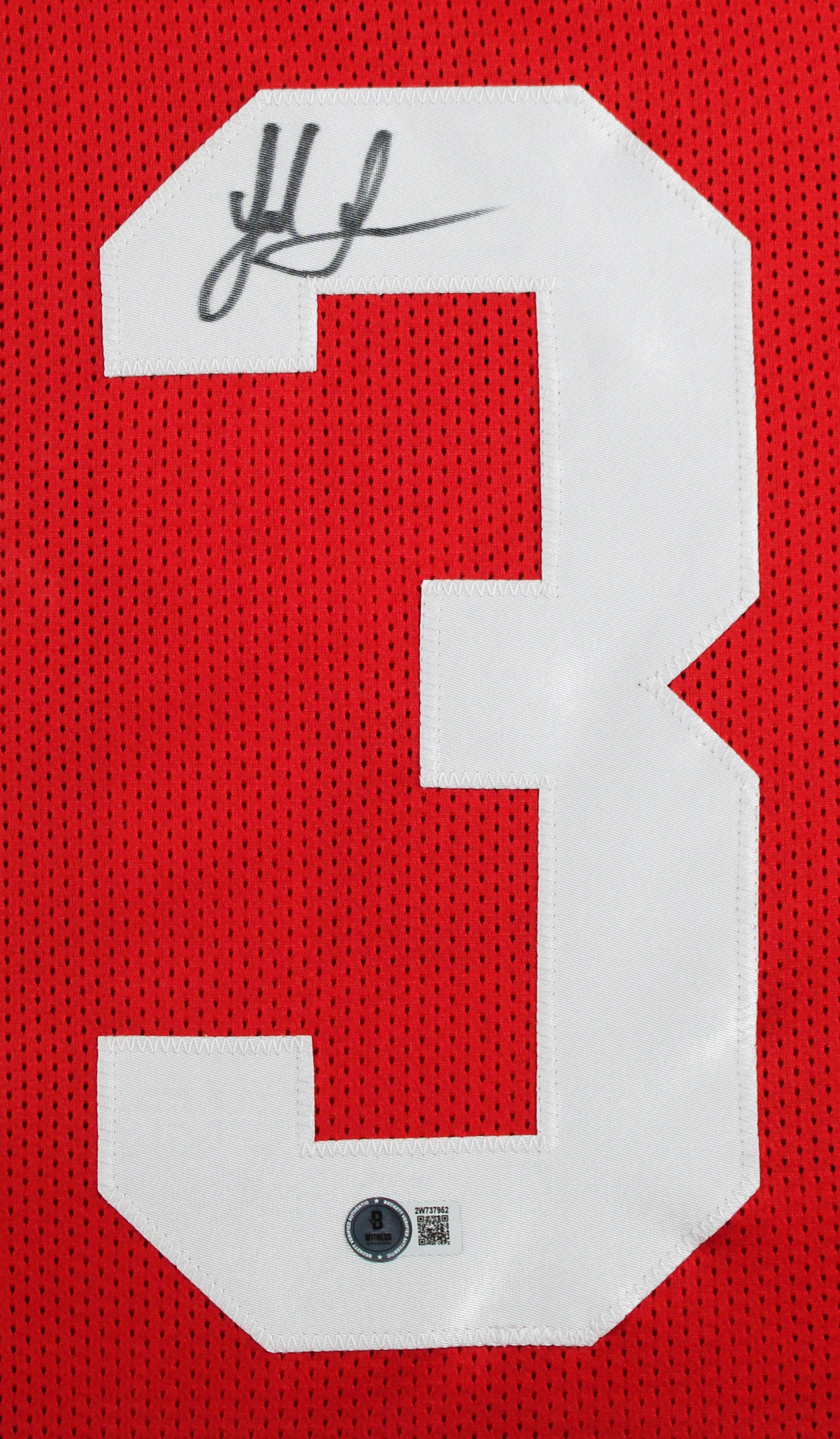 Ohio State Jack Sawyer Authentic Signed Red Pro Style Framed Jersey BAS 2