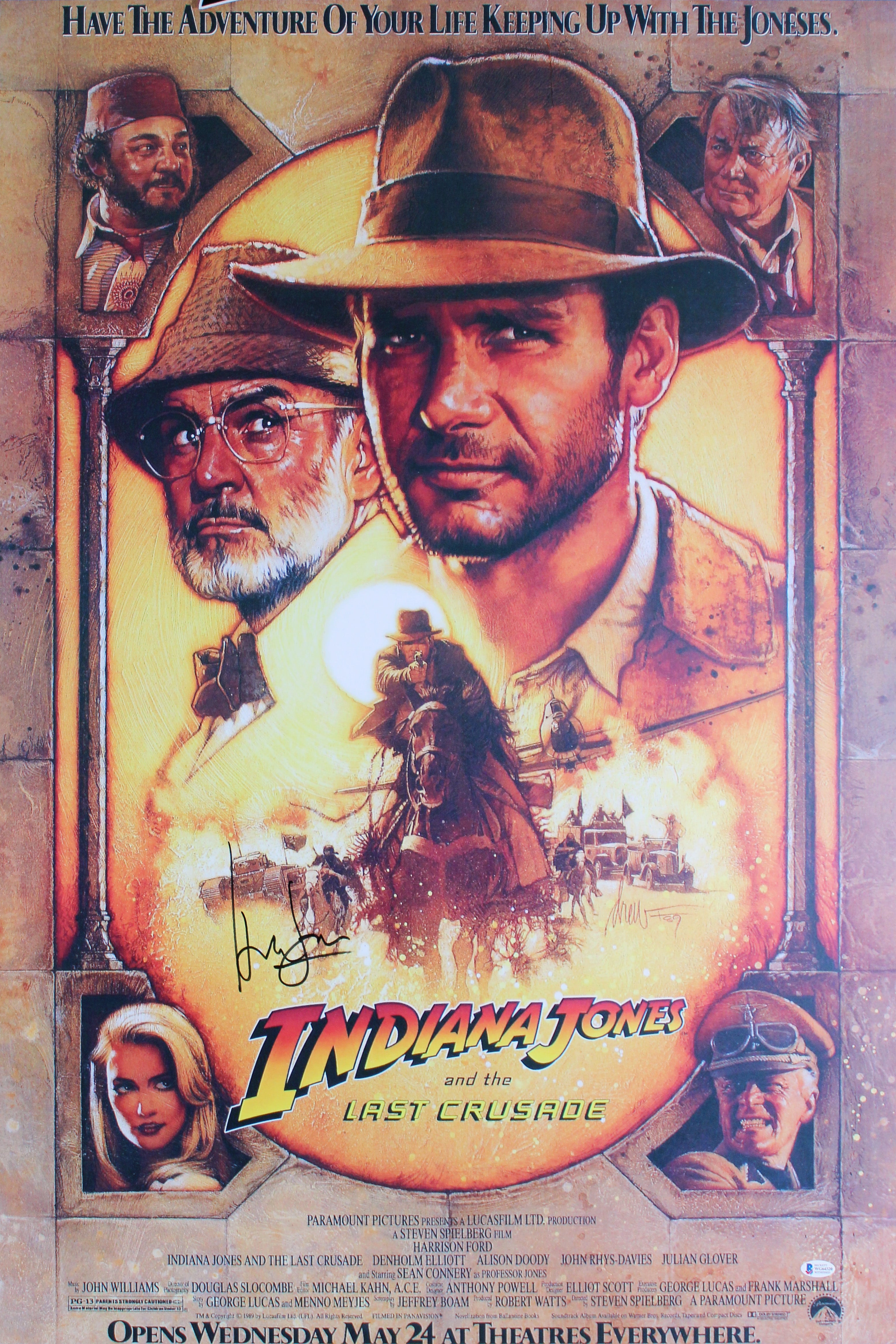 Harrison Ford Indiana Jones Authentic Signed & Framed 27x40 Poster BAS #WG64320