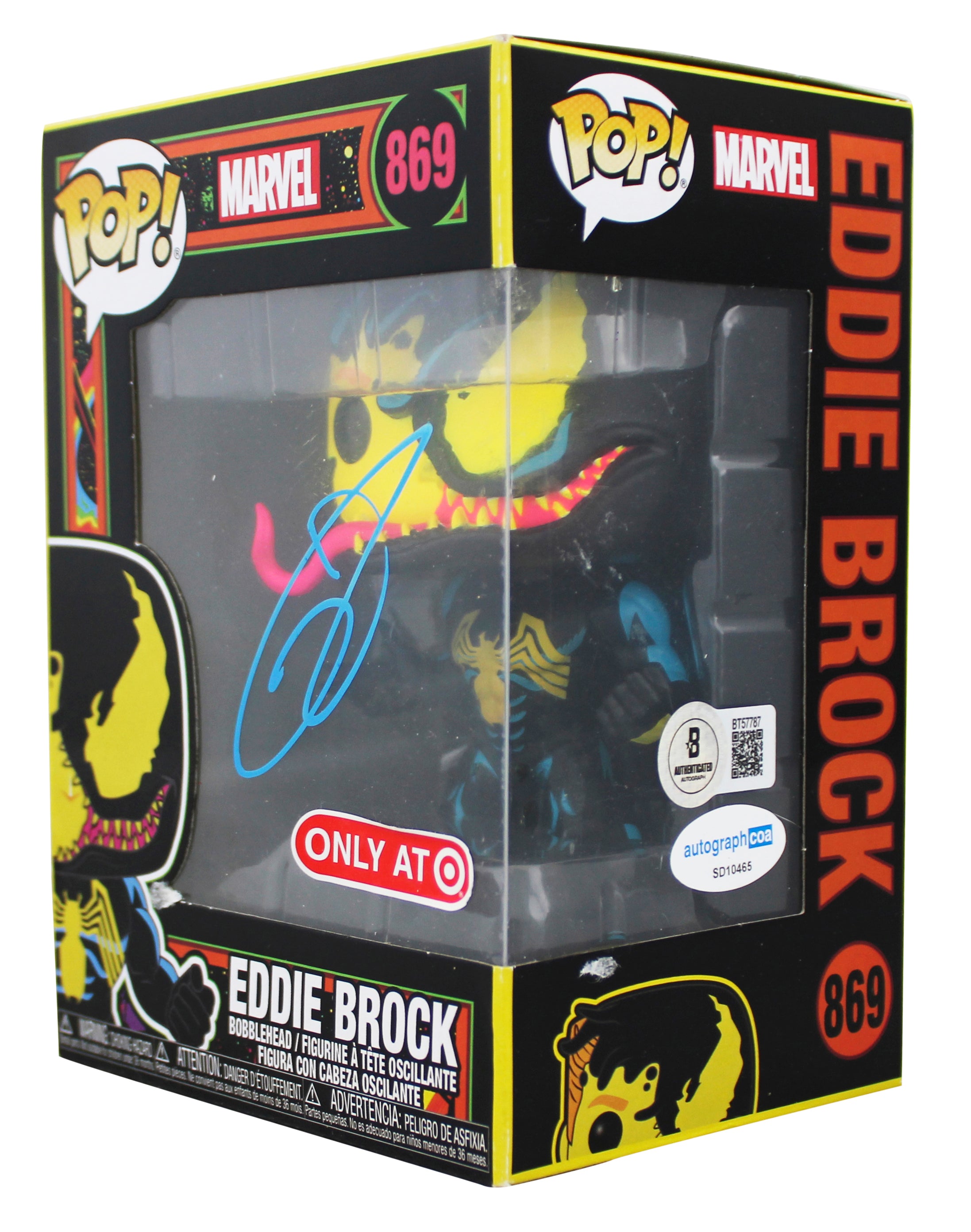 Tom Hardy Venom Signed Eddie Brock #869 Funko Pop Vinyl Figure BAS #BT57787