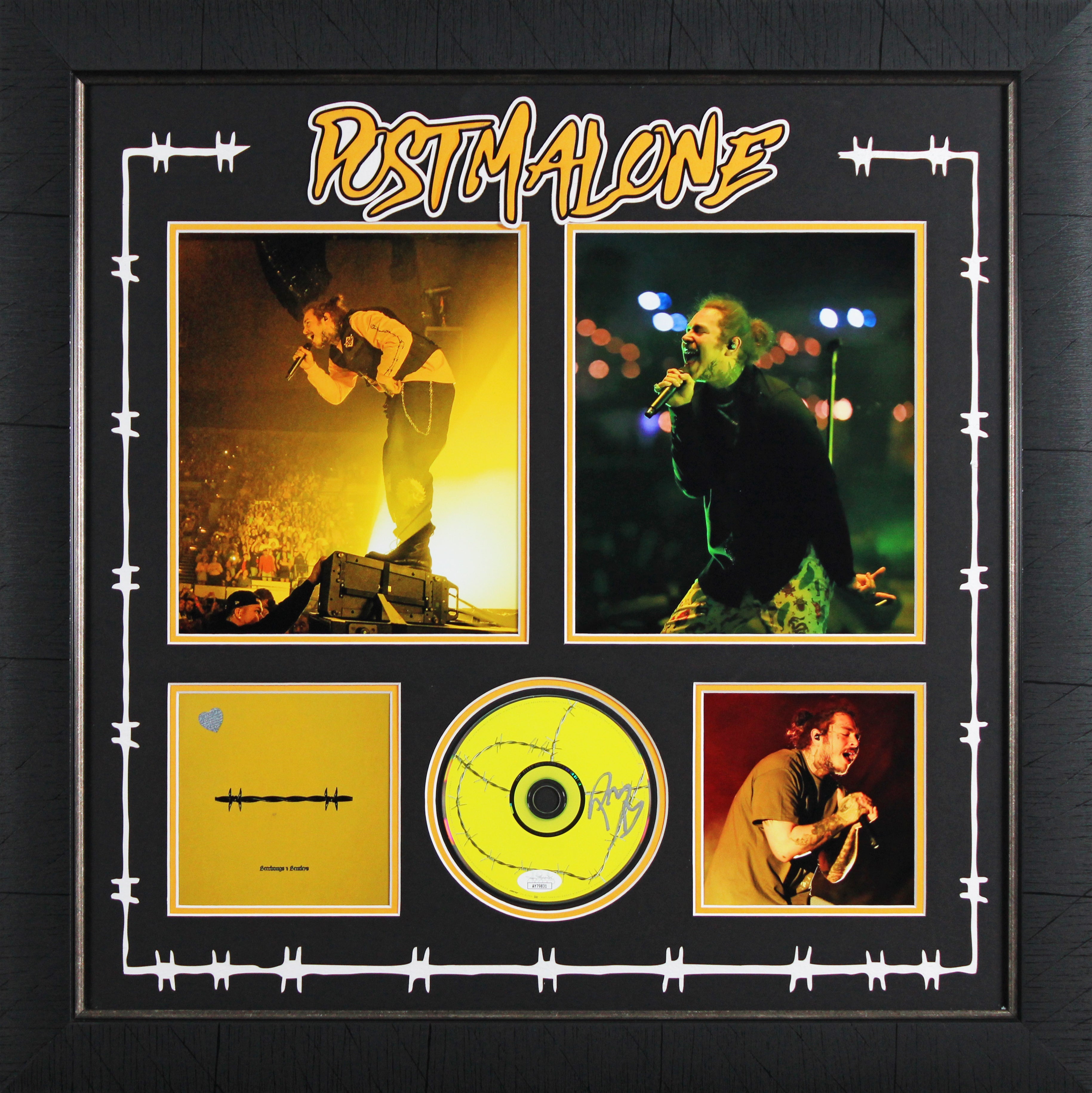 Post Malone Authentic Signed Beerbongs & Bentleys CD Framed Display JSA #AY79831