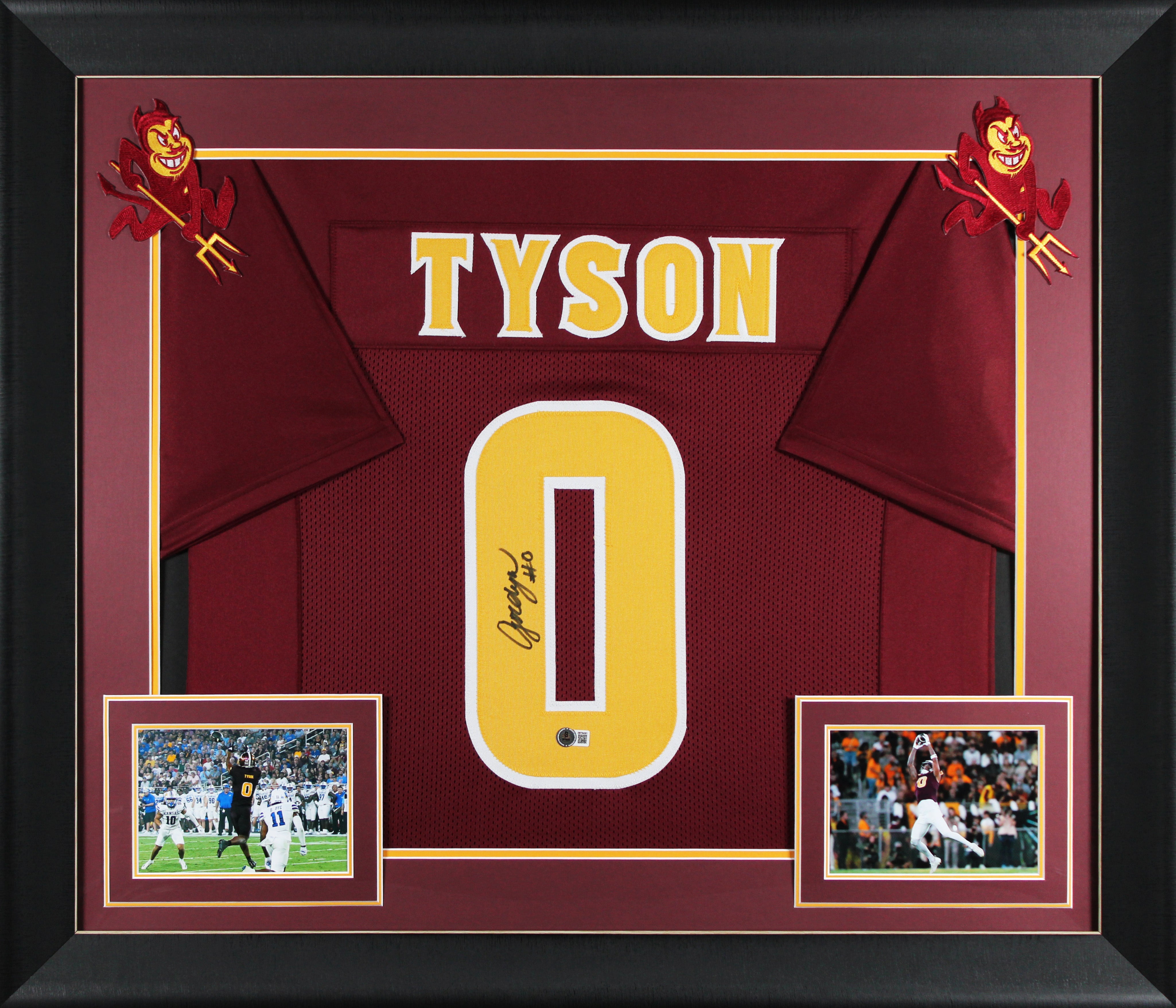 Arizona State Jordyn Tyson Signed Maroon Pro Style Framed Jersey BAS Witnessed
